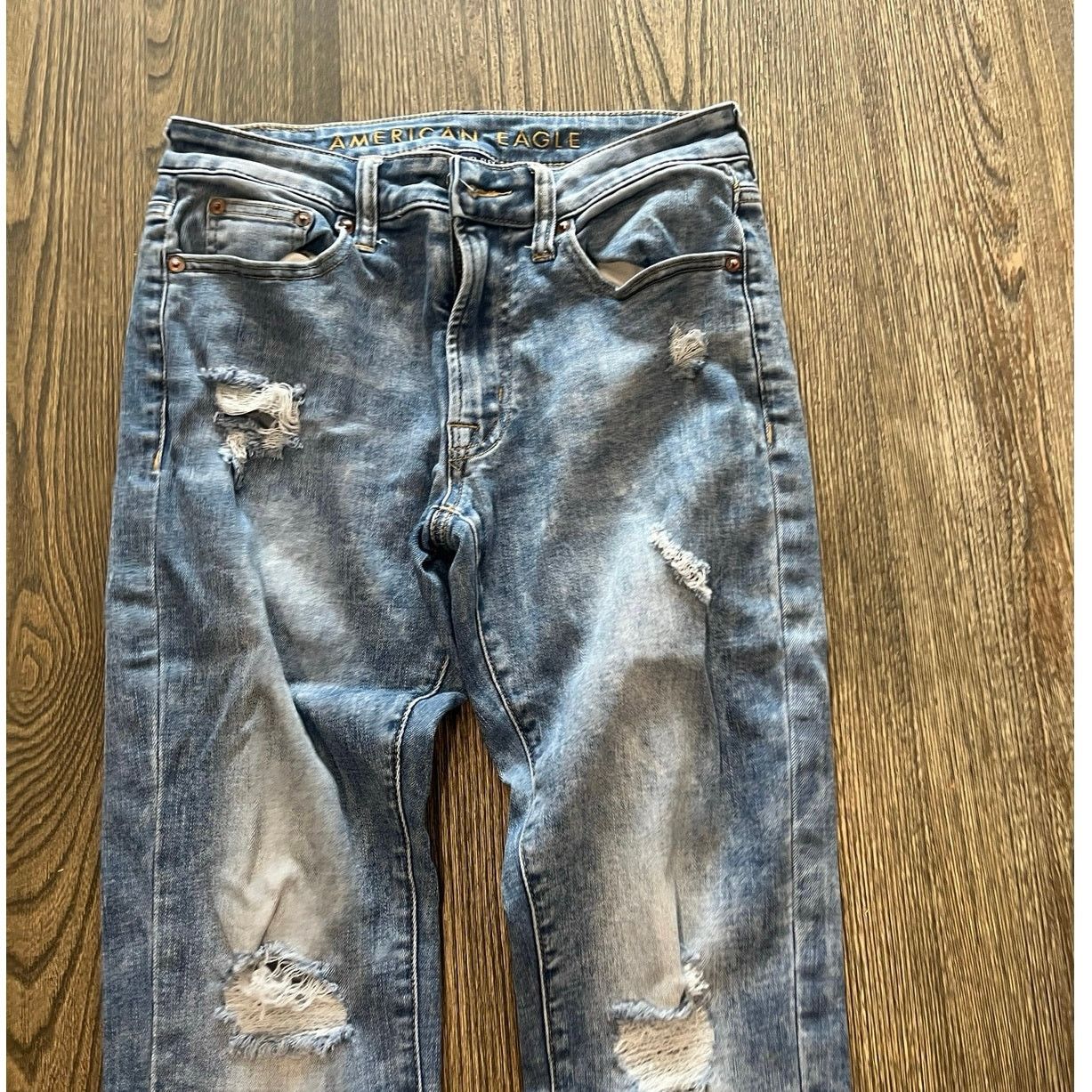 American Eagle Outfitters American Eagle Mens Slim Straight Jeans Blue Size 29x32 Size US 29 - 3 Thumbnail