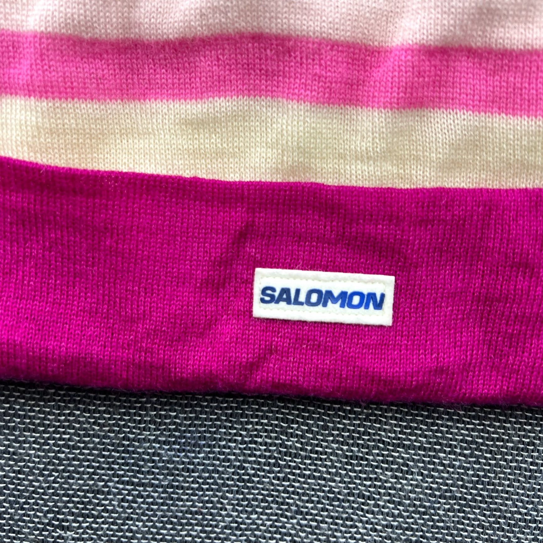 Salomon VINTAGE Salomon Beanie Hat One Size Wool Striped Lined Ski - 70s 80s Unsisex Adults Mens Womens Size ONE SIZE - 4 Thumbnail