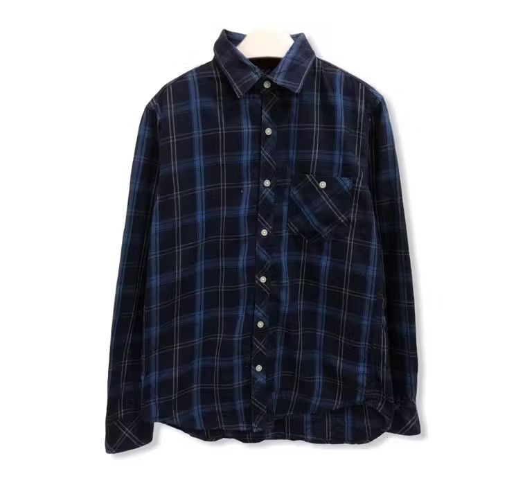 image of Back Number Plaid Tartan Flannel Shirt, Men's (Size Medium)