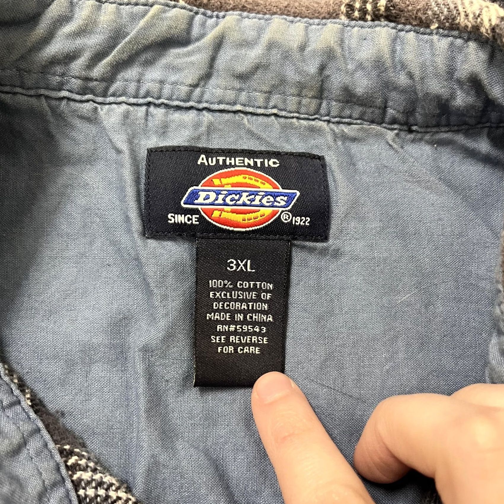 Dickies Dickies Flannel Shirt Mens 3XL Gray Plaid Button Front Lined Casual Workwear Shirt Size US XXL / EU 58 / 5 - 4 Thumbnail