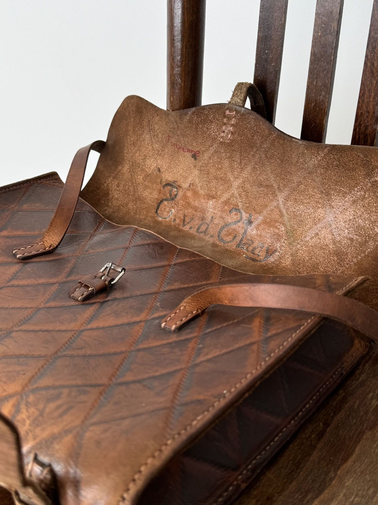 Vintage 1960s Vintage Swiss Leather Briefcase Handle/Backpack Size ONE SIZE - 9 Thumbnail