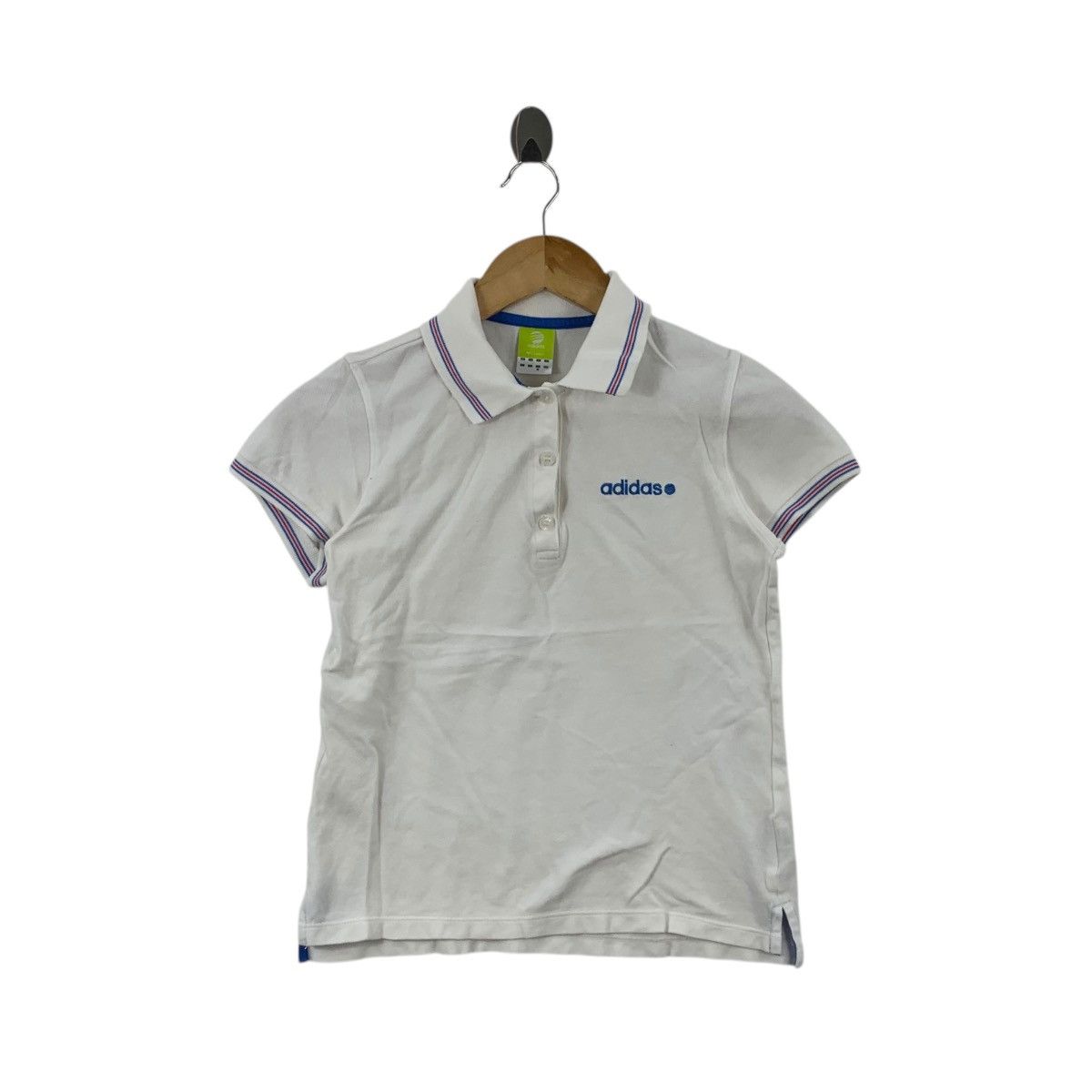 Adidas ADIDAS ORIGINALS NEO Label Embroidered Logo Ringer Polo Tee Size M / US 6-8 / IT 42-44 - 1 Thumbnail