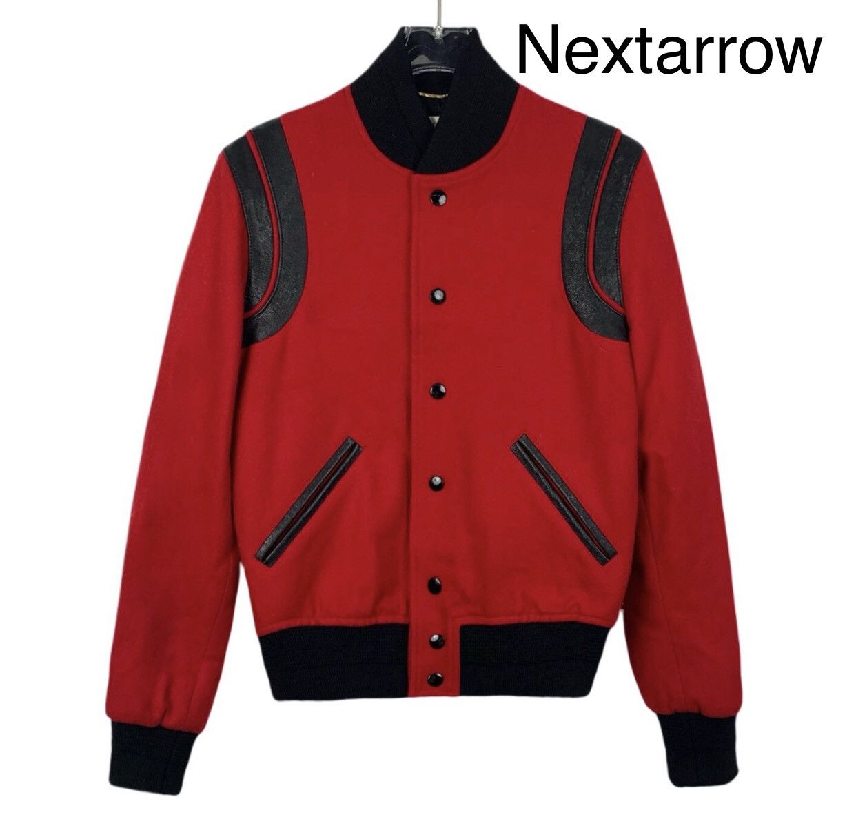 Saint Laurent Paris × Yves Saint Laurent Saint Laurent SLP wool baseball jacket with red color jacket Size US S / EU 44-46 / 1 - 1 Thumbnail