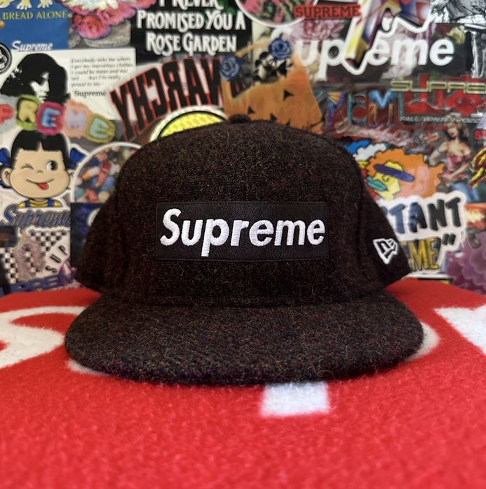 Supreme FW09 Supreme New Era Harris Tweed Box Logo Fitted Hat 7 5