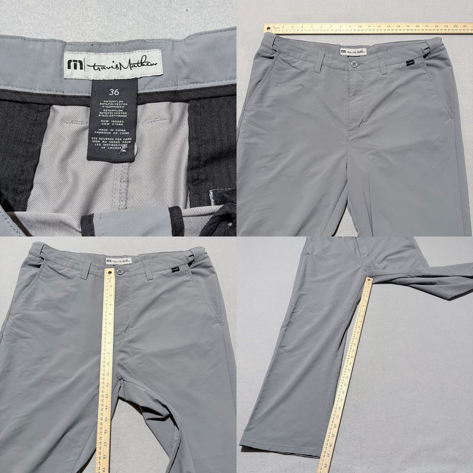 TravisMathew TravisMathew Golf Pants Men Gray 36 Stretch - 36 Chino, Flat Front, Regular, Inseam 27, Logo, Buttons Zip, Solid, Casual Accessories Size US 36 / EU 52 - 9 Thumbnail
