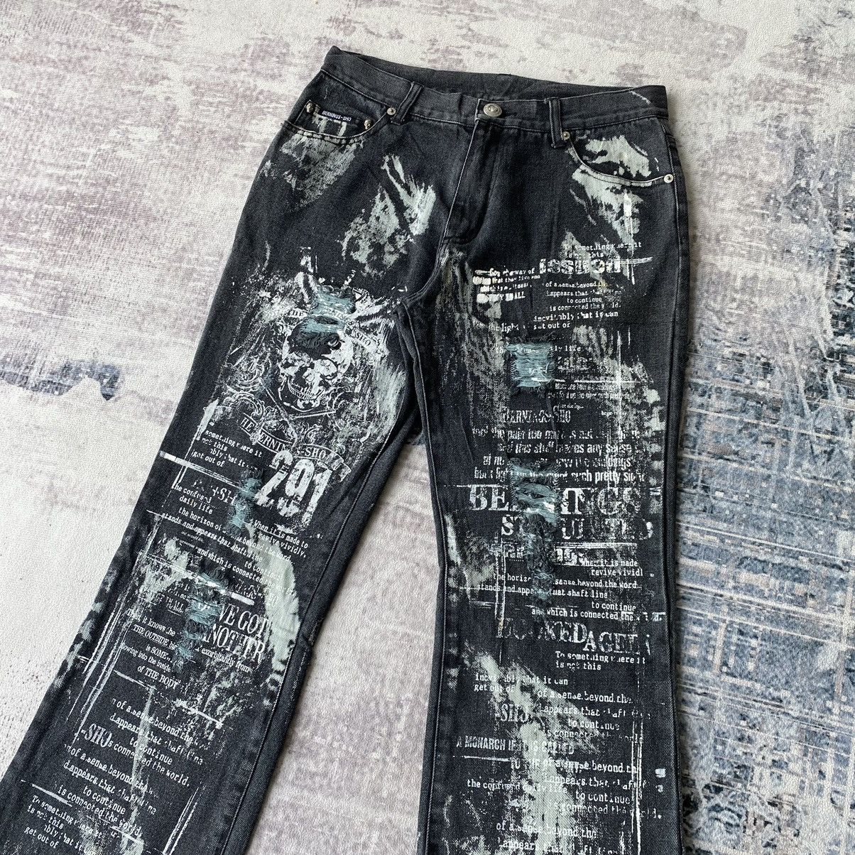 If Six Was Nine Bernings Sho Punk Distressed Denim Pants Size US 29 - 4 Thumbnail