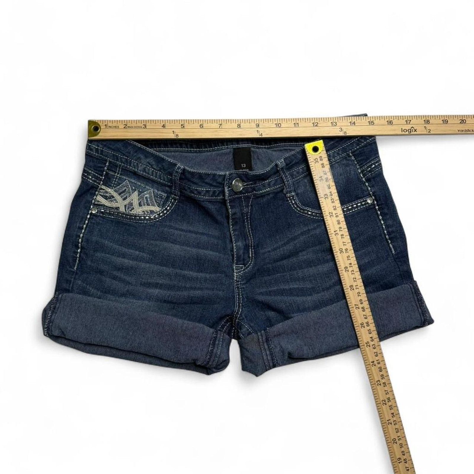 Southpole South Pole Embellished Y2K 2000s Denim Shorts Spring Size 13 Size 34" / US 12 / IT 48 - 3 Thumbnail
