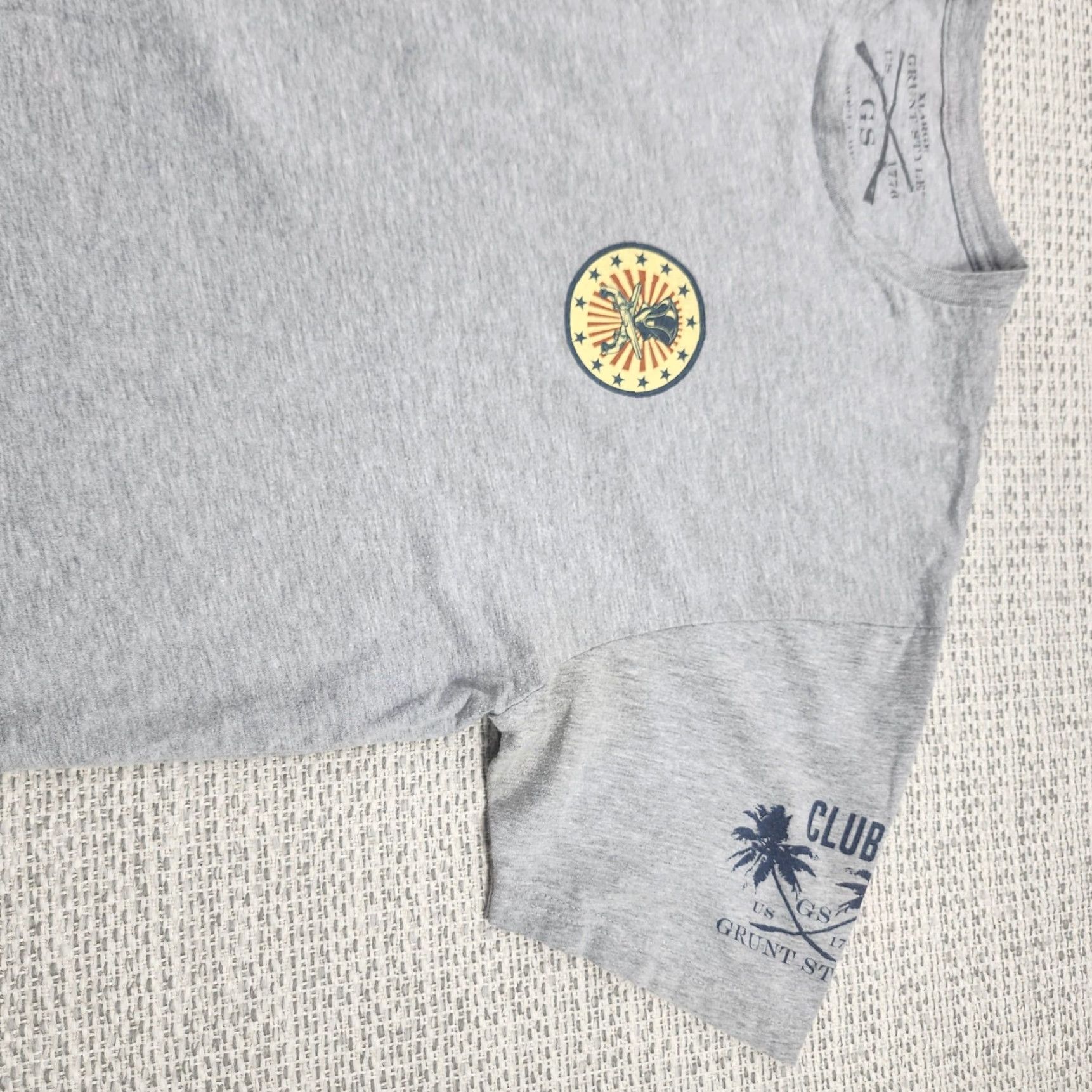 Vintage Grunt Style Shirt Mens Extra Large Gray This We'll Defend American Flag Graphic Shirt? Size US XL / EU 56 / 4 - 4 Thumbnail