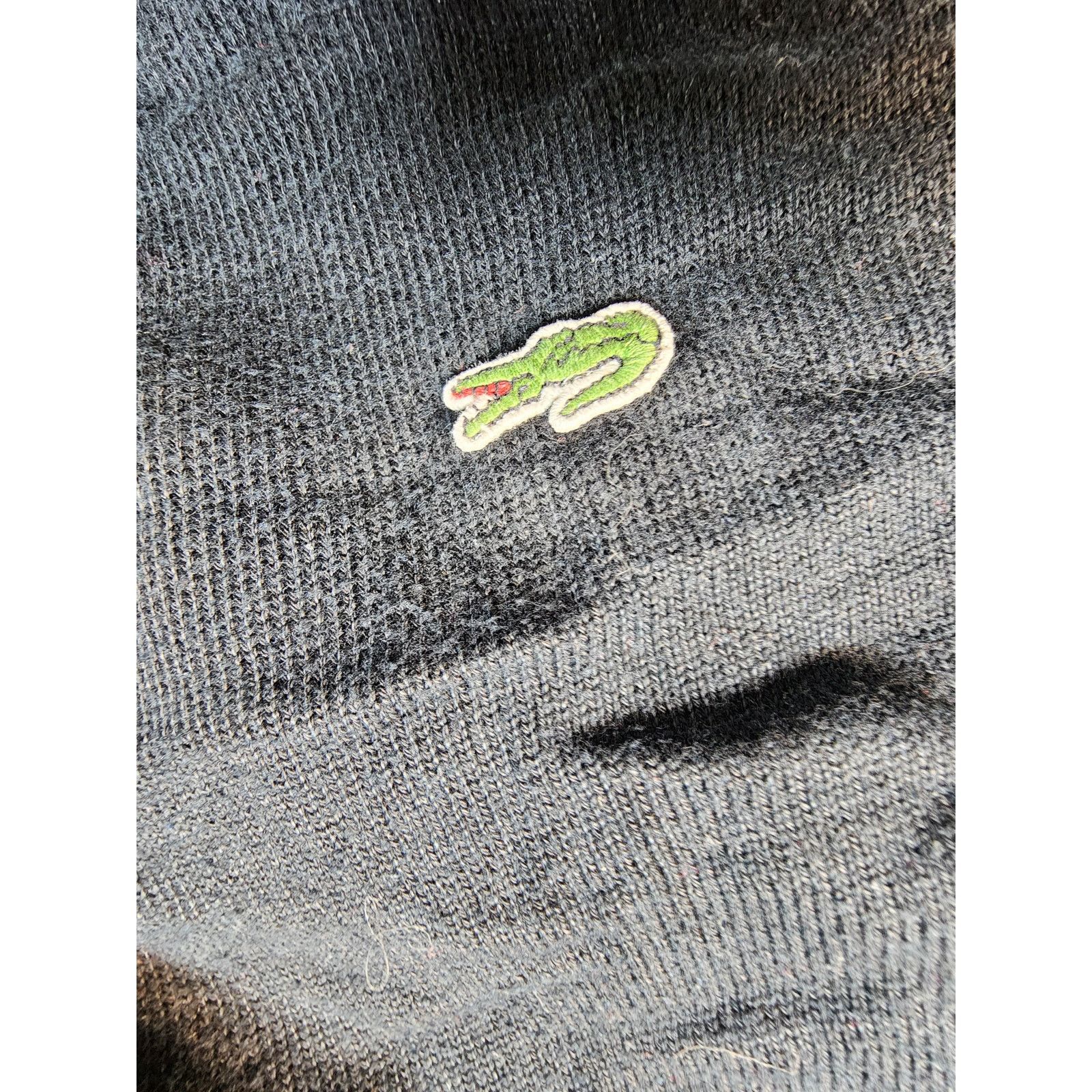 Lacoste Vintage dark grey Lacoste crew neck sweater Size US L / EU 52-54 / 3 - 3 Thumbnail