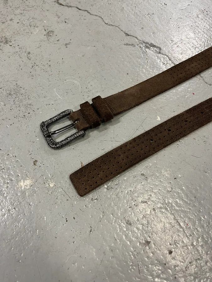 Vintage Massimo Rebecchi Brown Suede Leather Belt Size ONE SIZE - 5 Thumbnail