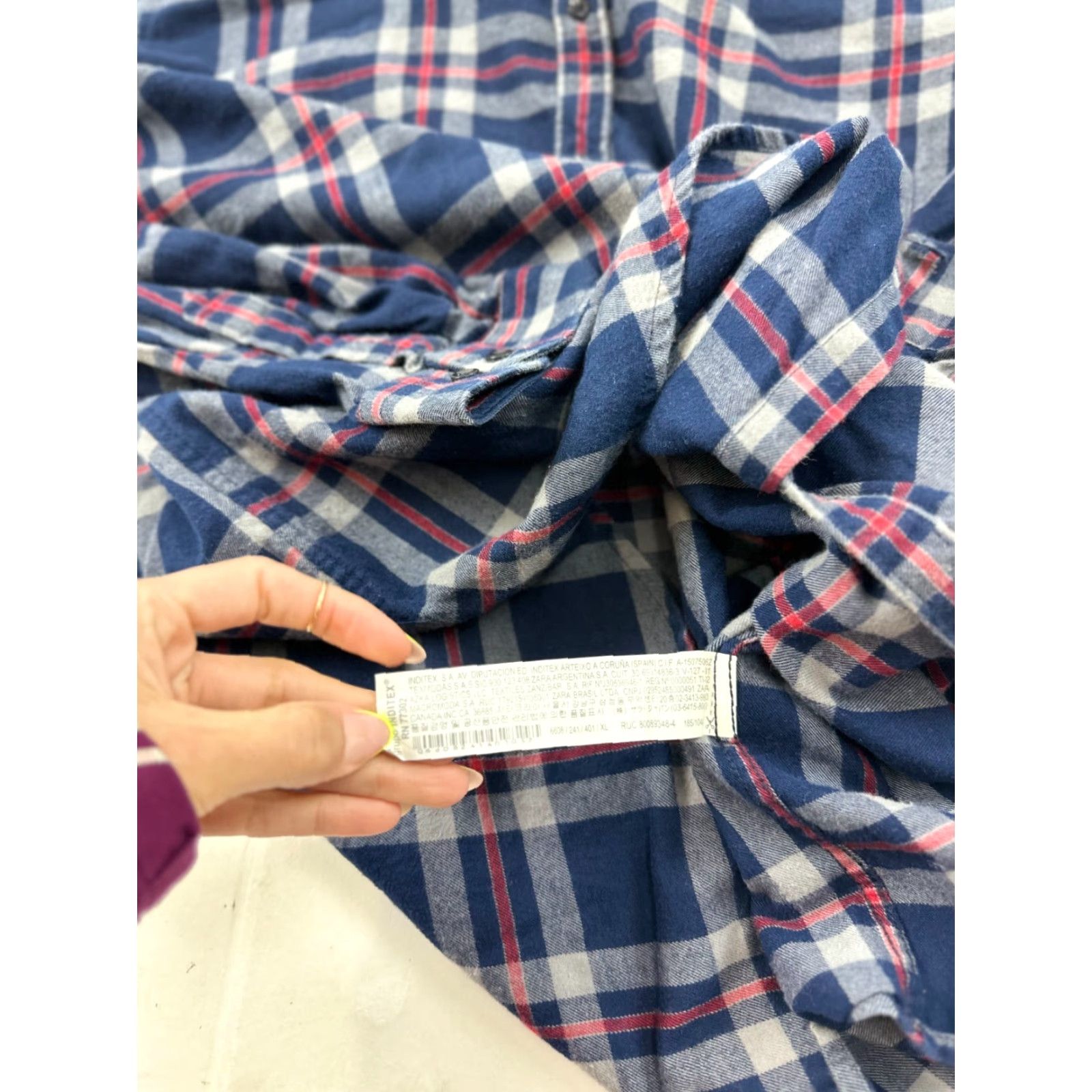 Zara Zara Shirt Womens XL Multicolor Plaid Relaxed Fit Long Sleeve Button-Down Collared Casual Outdoor Spring Summer Size XL / US 12-14 / IT 48-50 - 4 Thumbnail