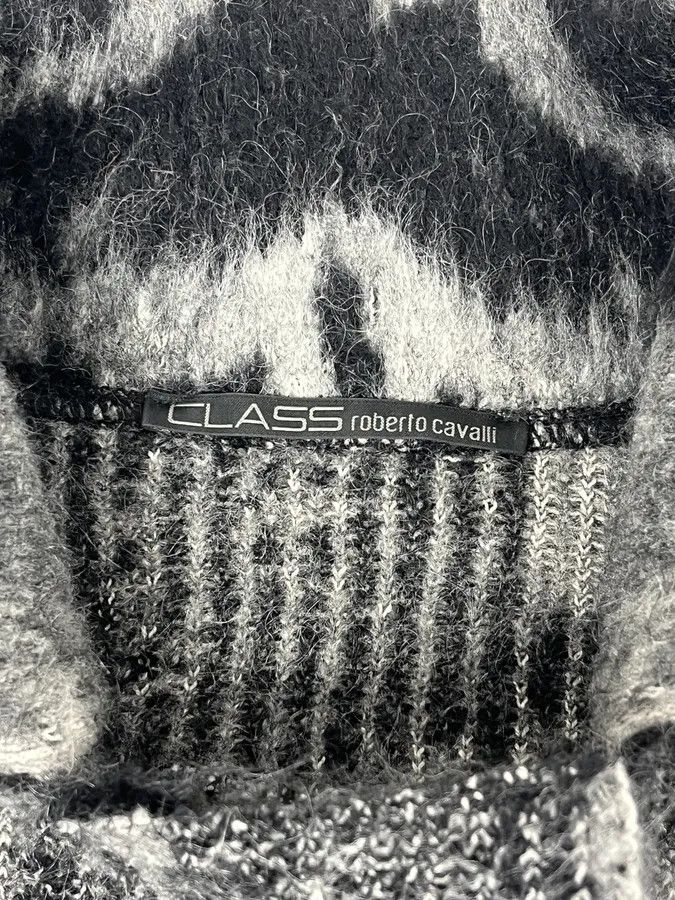 Roberto Cavalli 2000s Roberto Cavalli Snow Leopard Fur Wool & Mohair Collar Cardigan Jacket Size US M / EU 48-50 / 2 - 9 Thumbnail