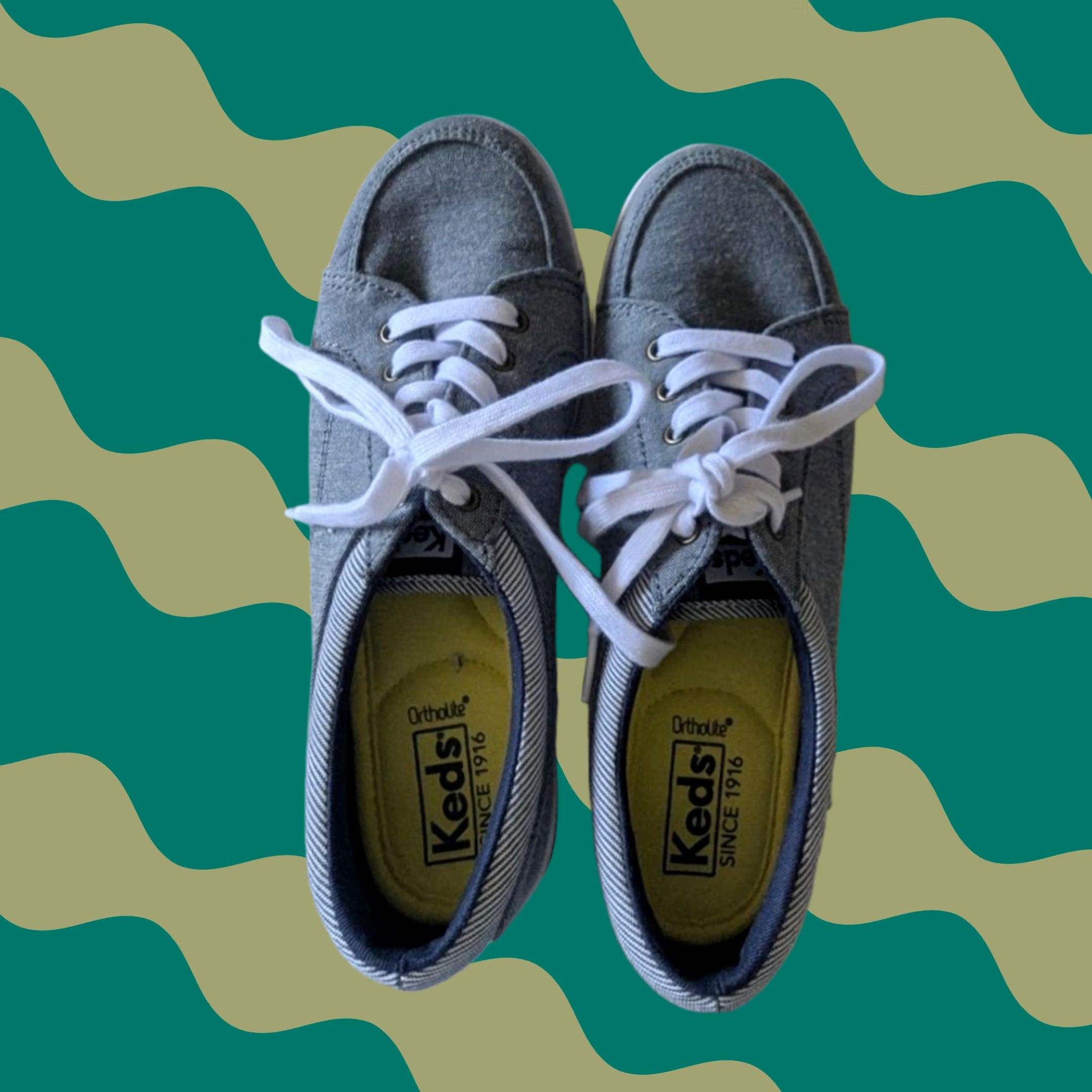Keds Keds Ortholite Grey Chambray Low Top Lace Up Sneakers Womens Sz 6.5 Minimalist Size S / US 4 / IT 40 - 1 Thumbnail