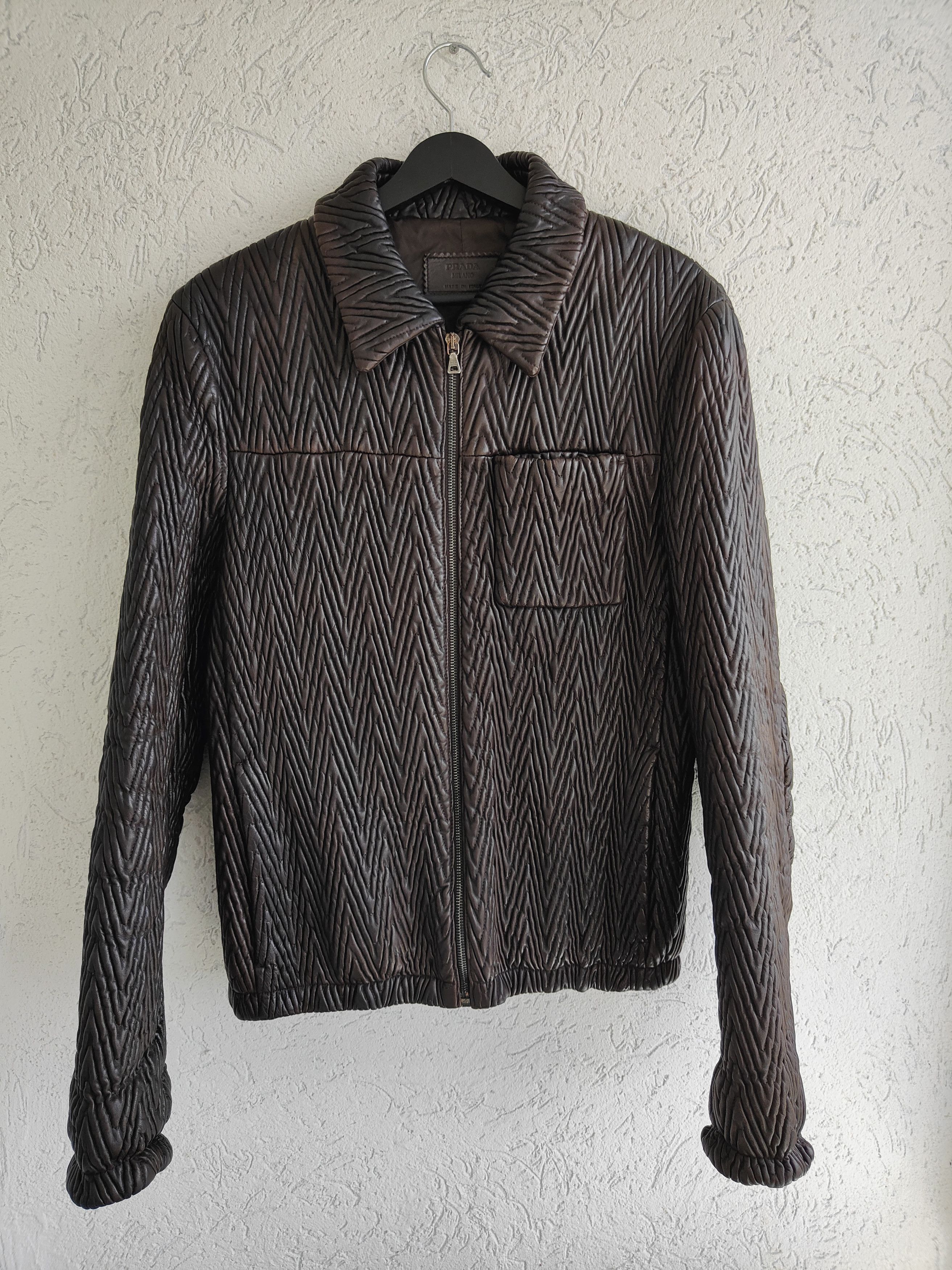 Prada Prada Quilted Leather Boxy Insulated Jacket Runway 2006 Size US M / EU 48-50 / 2 - 2 Thumbnail