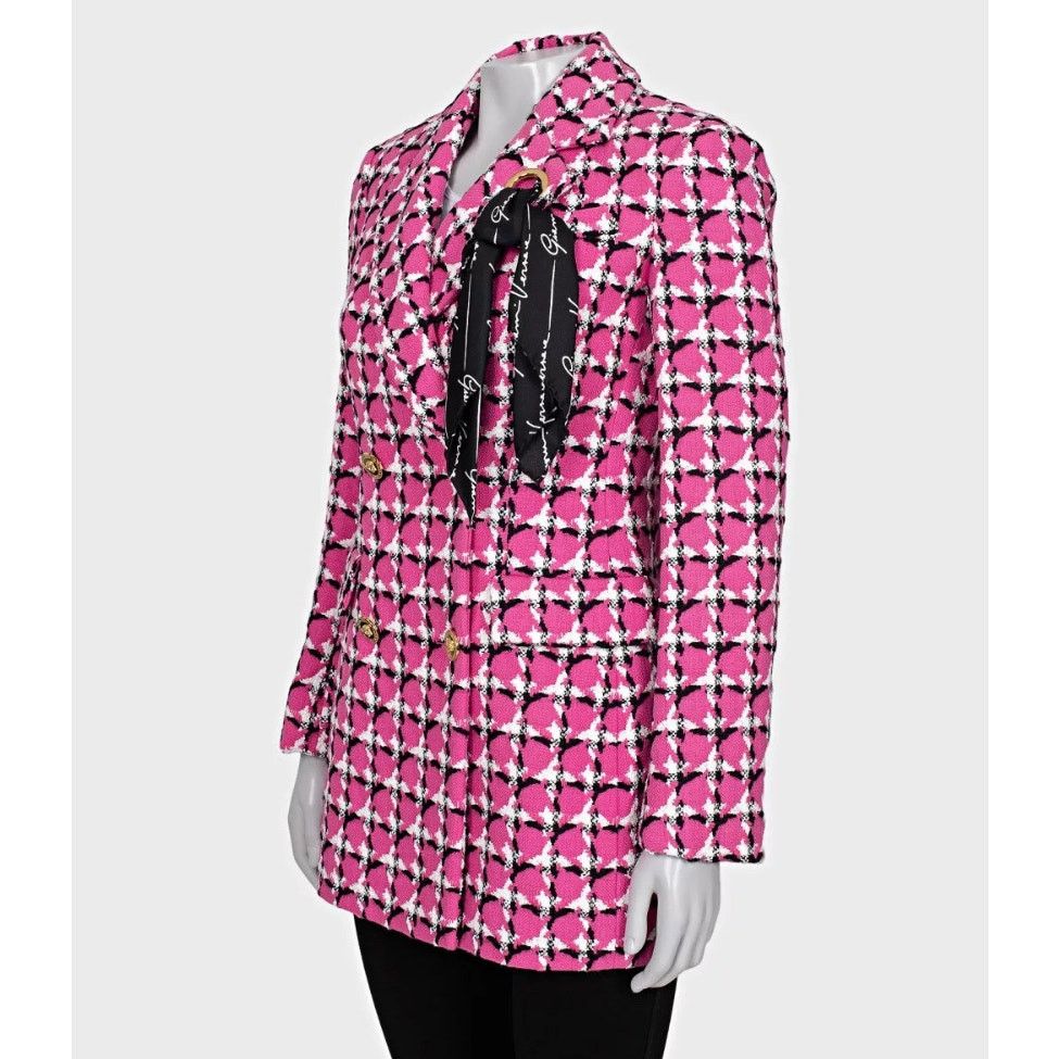 Versace Versace Pink Cotton Blend Gold Buttons Jacket Sz.38/XS Size XS / US 0-2 / IT 36-38 - 2 Thumbnail