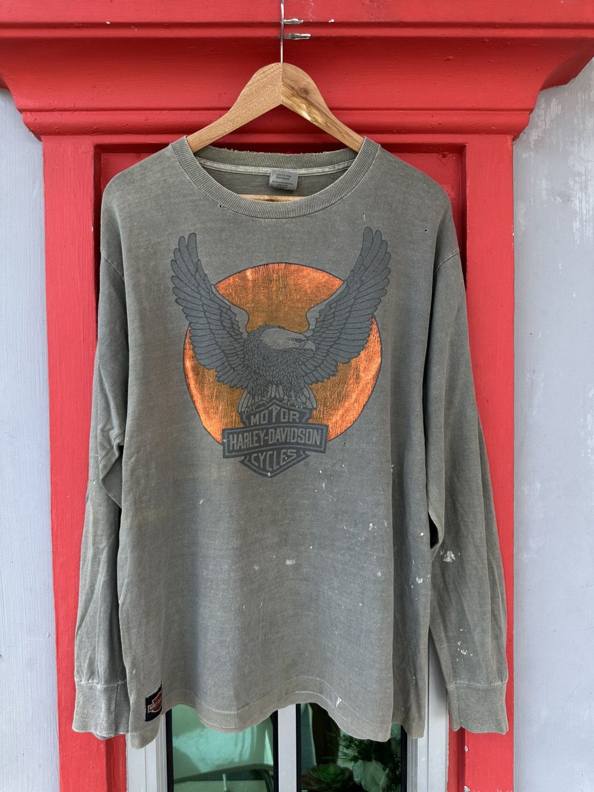 Harley Davidson FADED Vintage 90s Harley Davidson by 3D Emblem Ls Tee Size US L / EU 52-54 / 3 - 1 Thumbnail