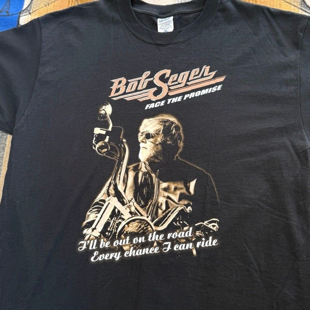 Anvil VINTAGE Y2K Bob Seger Face The Promise Concert Tour T-Shirt XL Black Short Sleeve Mens Cover Band Music 2000s Size US XL / EU 56 / 4 - 4 Thumbnail