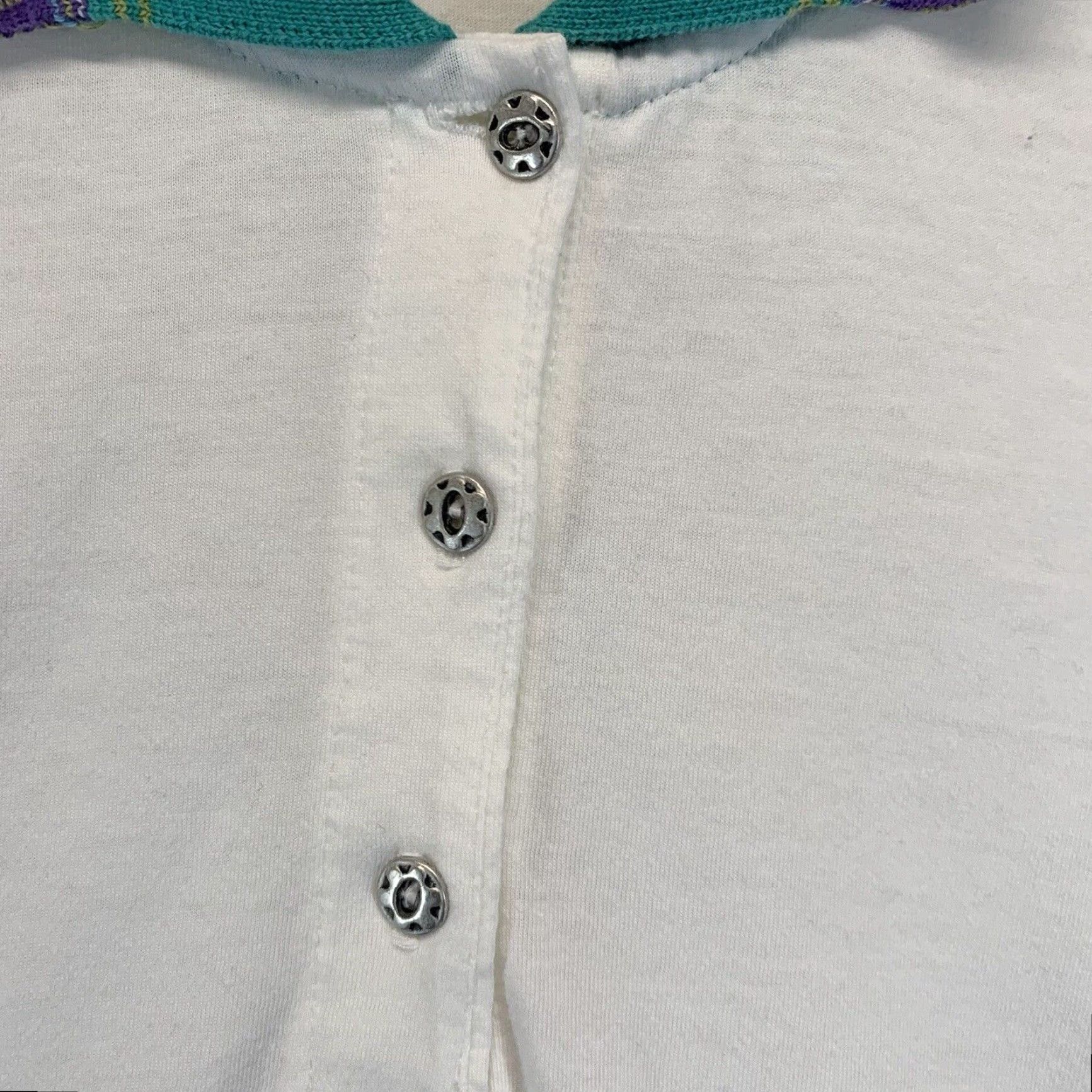 Vintage VINTAGE Marcia Polo Shirt WOMENS XL White Aztec Pattern 90s Casual Sporty Preppy Button Size XL / US 12-14 / IT 48-50 - 6 Thumbnail