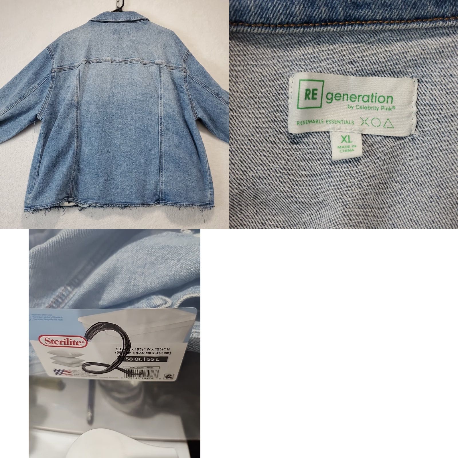 Vintage VINTAGE RE generation Women's Blue Jean Jacket Distressed Grunge Celebrity Pink Size XL Size 40" / US 18 - 8 Thumbnail