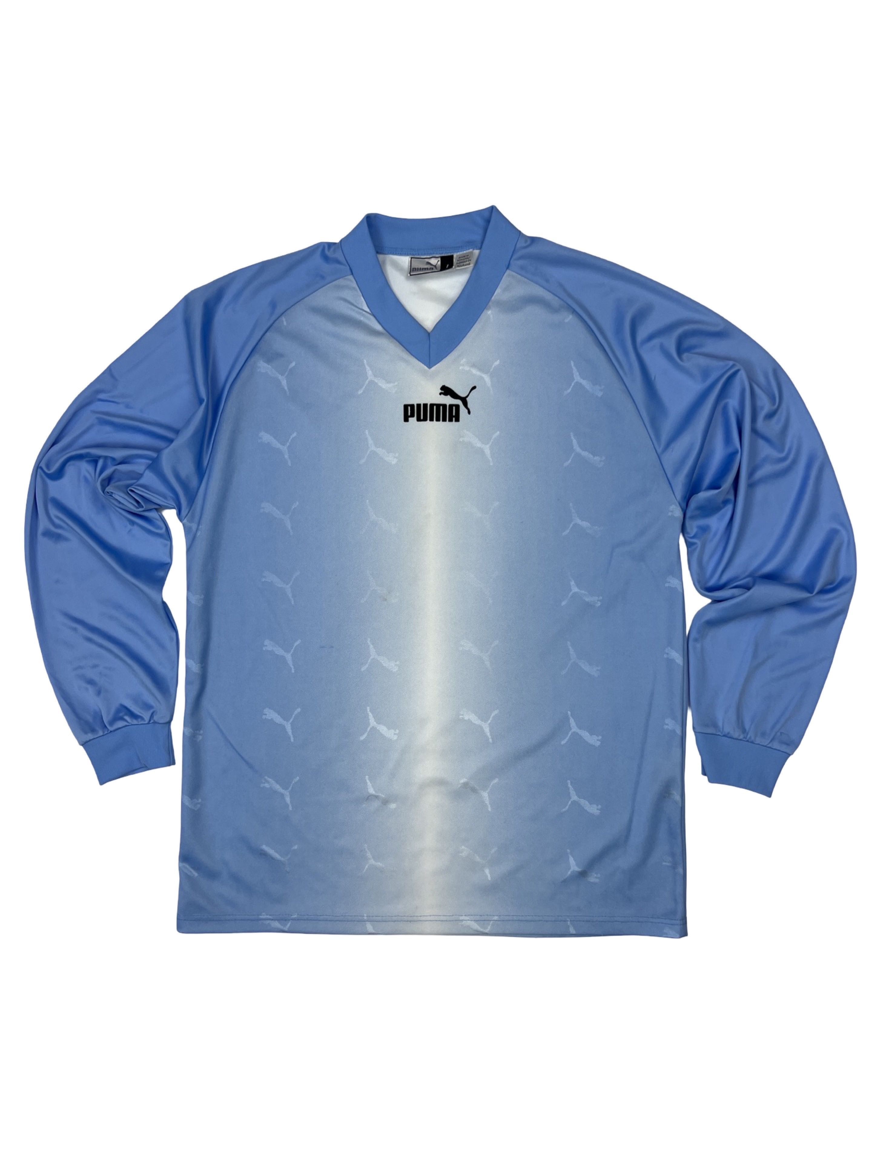 Puma × Vintage Vintage 90s Puma Long Sleeve Soccer Jersey Gradient Size US L / EU 52-54 / 3 - 1 Thumbnail