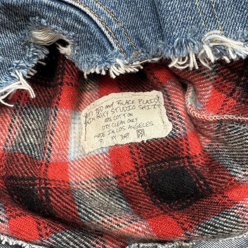 Greg Lauren Greg Lauren Wool plaid patchwork denim jacket 2504-Nextarro Size US M / EU 48-50 / 2 - 5 Thumbnail