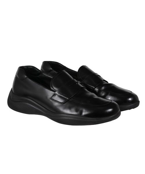 Prada Spazzolato Rois Penny Loafers Black - 02401 Size US 7.5 / EU 40-41 - 1 Thumbnail