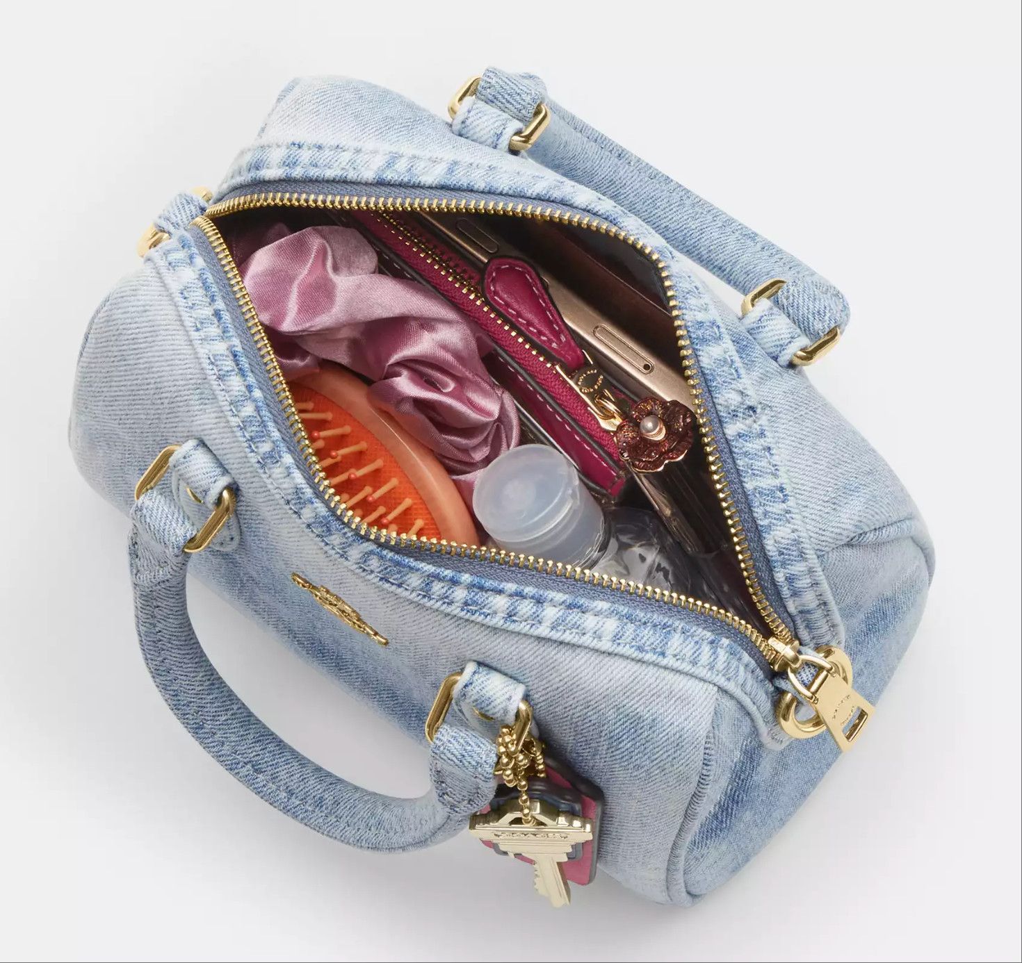 Coach Mini Rowan Crossbody Bag In Loved Denim With Charms CDY30 Size ONE SIZE - 15 Thumbnail