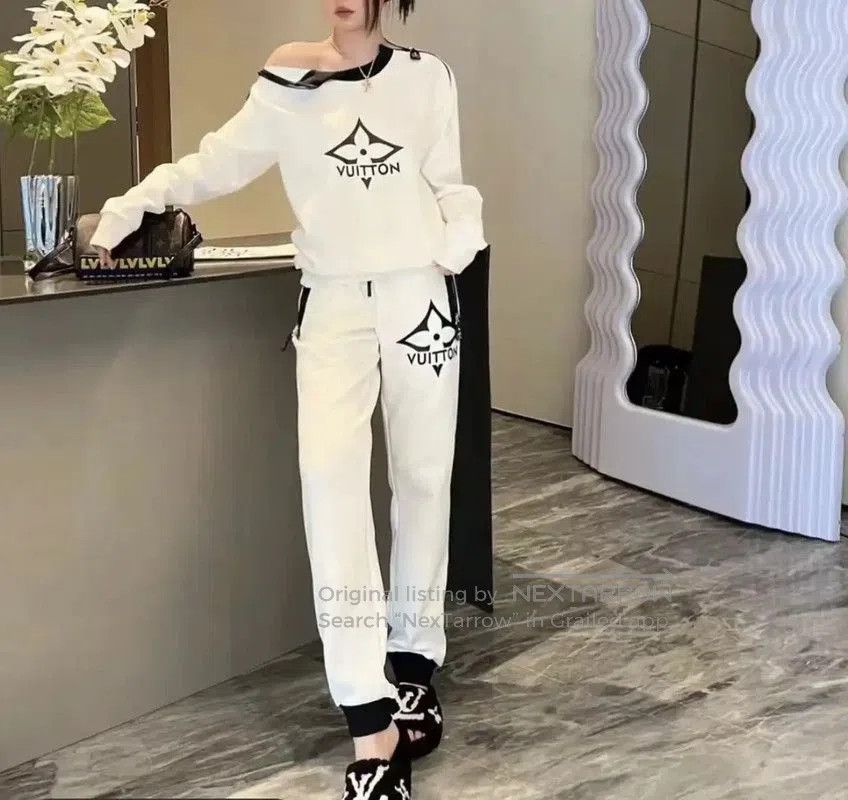 Louis Vuitton Louis Vuitton White Logo Sweatpants . Size US 32 / EU 48 - 9 Thumbnail