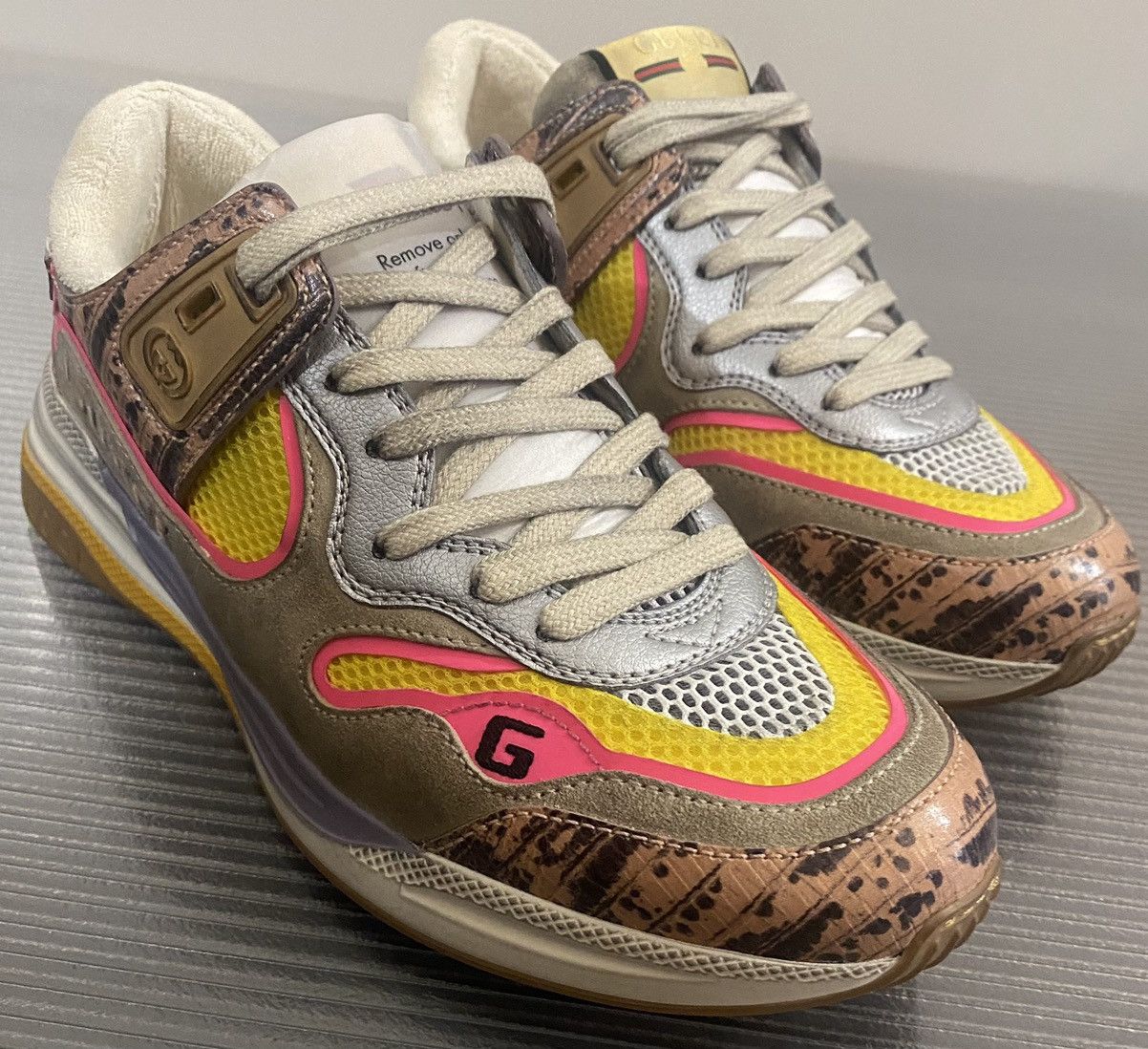 Gucci Gucci 🇮🇹 Tejus Lux Calf Ultrapace sneakers 7 NEW Size US 7 / IT 37 - 1 Thumbnail