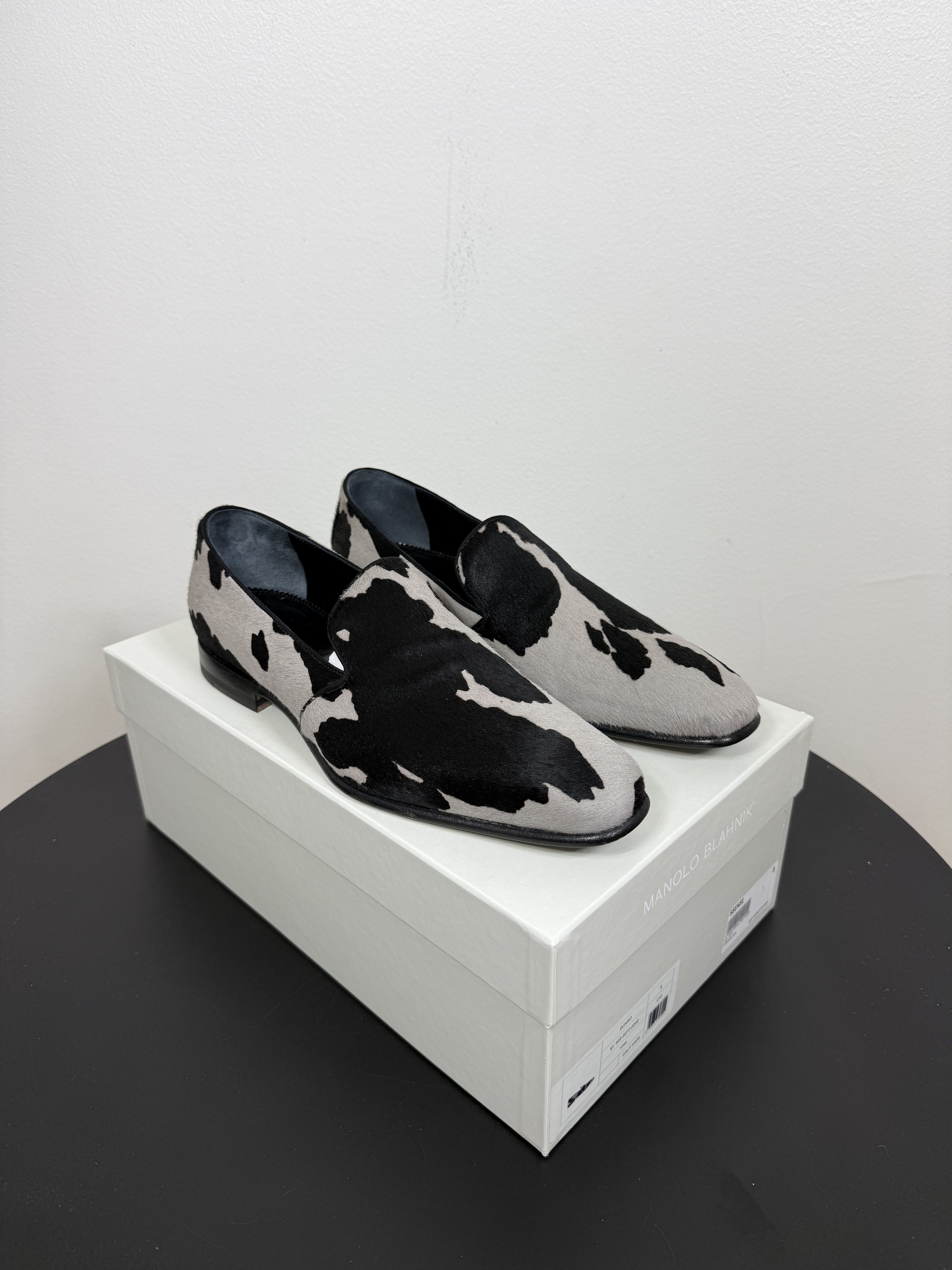 Manolo Blahnik Calf Hair Black/White Loafers Size US 8 / EU 41 - 1 Thumbnail