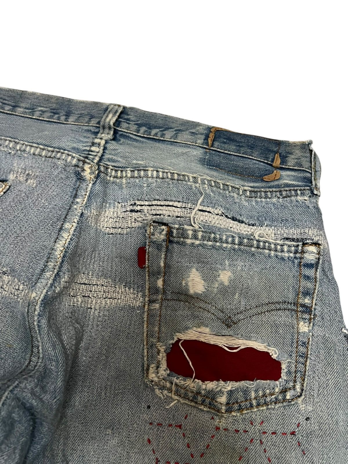 Levi's Reconstruc💥Vintage 70’Levis 501 Rindem Selvedge Sashiko Boro Size US 32 / EU 48 - 17 Thumbnail