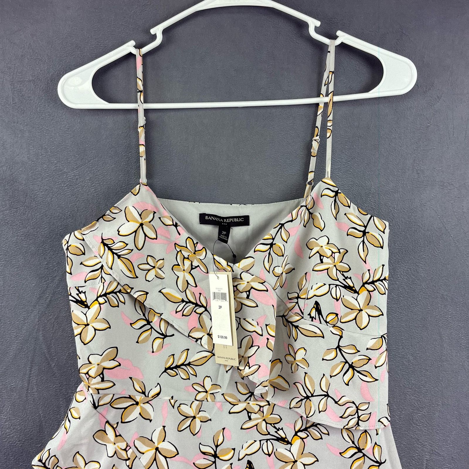 Banana Republic Banana Republic Petite 2P Dress Y2K Ruffle Abstract Floral Size XS / US 0-2 / IT 36-38 - 8 Thumbnail