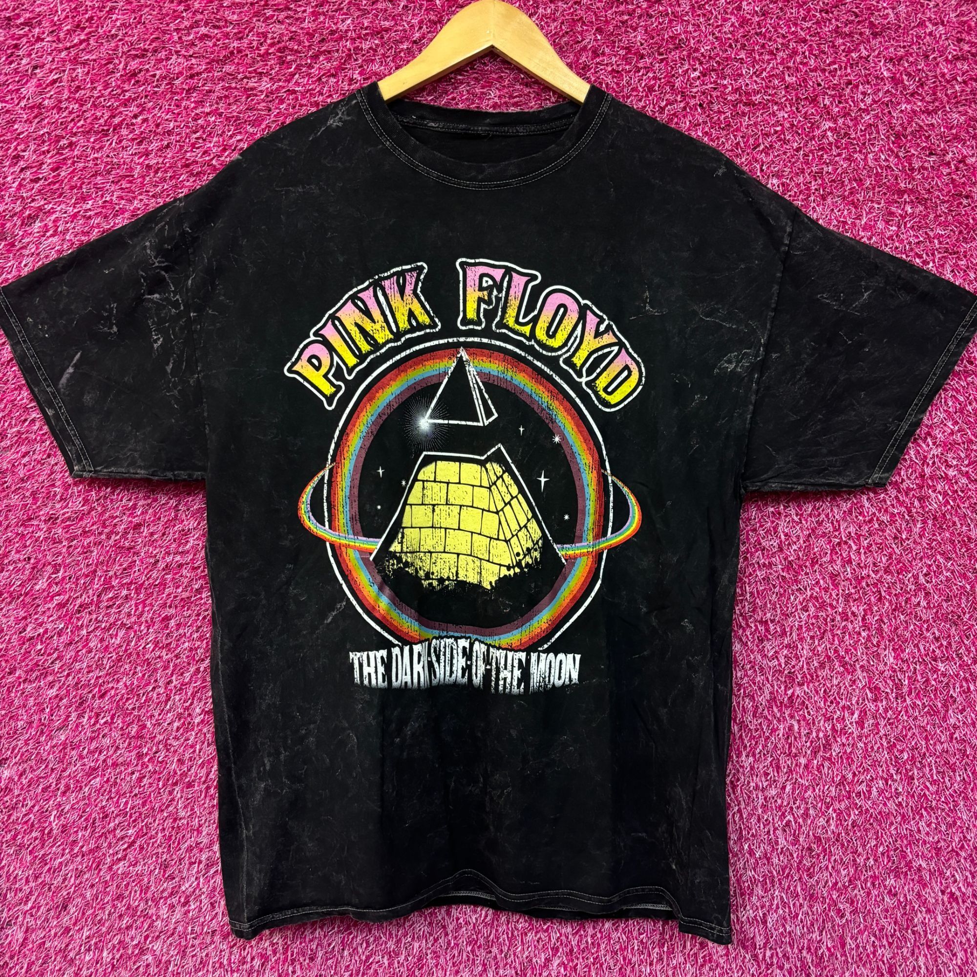 Band Tees × Pink Floyd Pink Floyd Dark Side Of The Moon mineral wash Rock Tshirt L Size US L / EU 52-54 / 3 - 1 Thumbnail