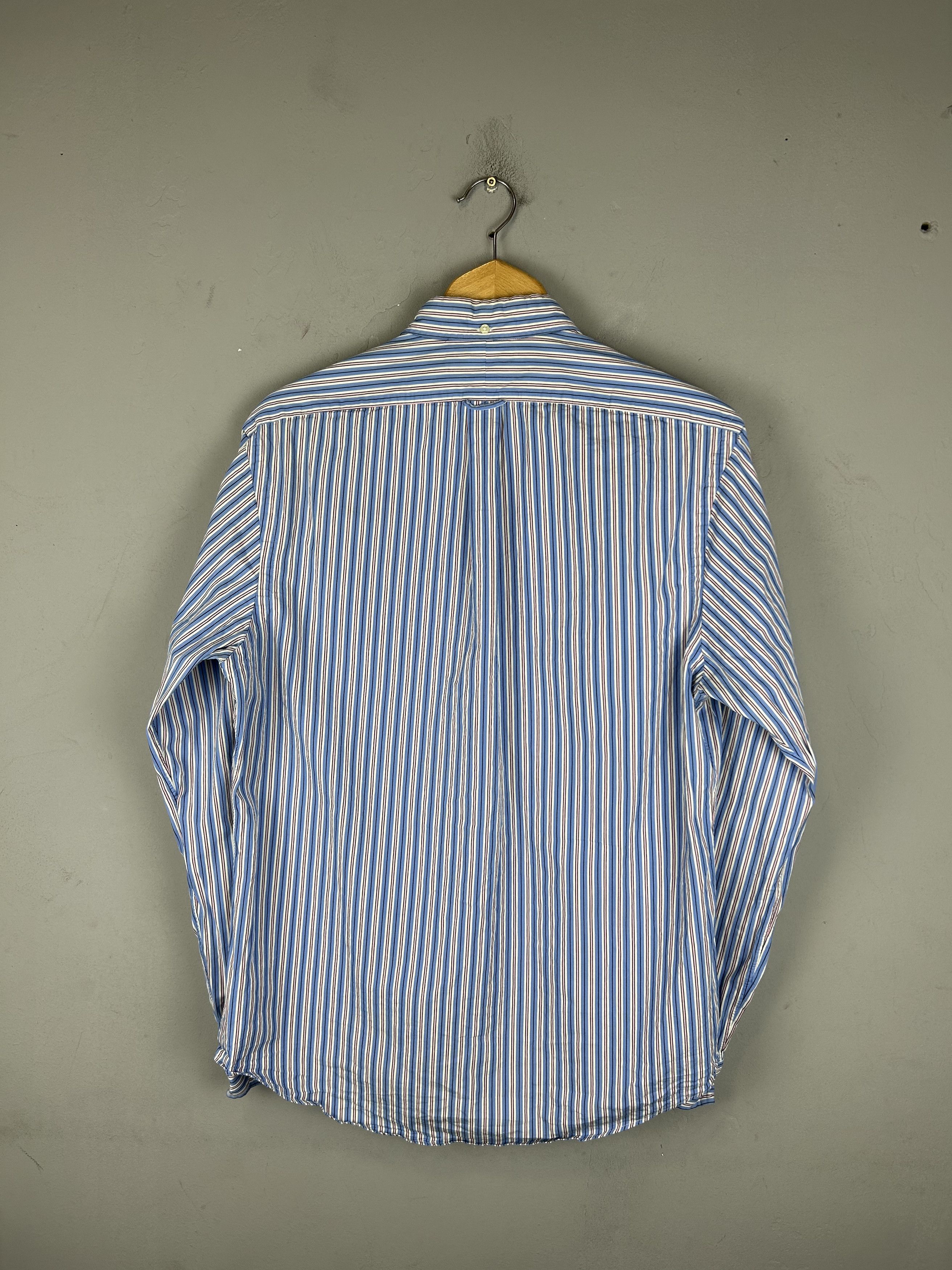Polo Ralph Lauren × Ralph Lauren × Vintage Ralph Lauren Shirt Vintage Blue Striped Long Sleeve Button Size US L / EU 52-54 / 3 - 4 Thumbnail