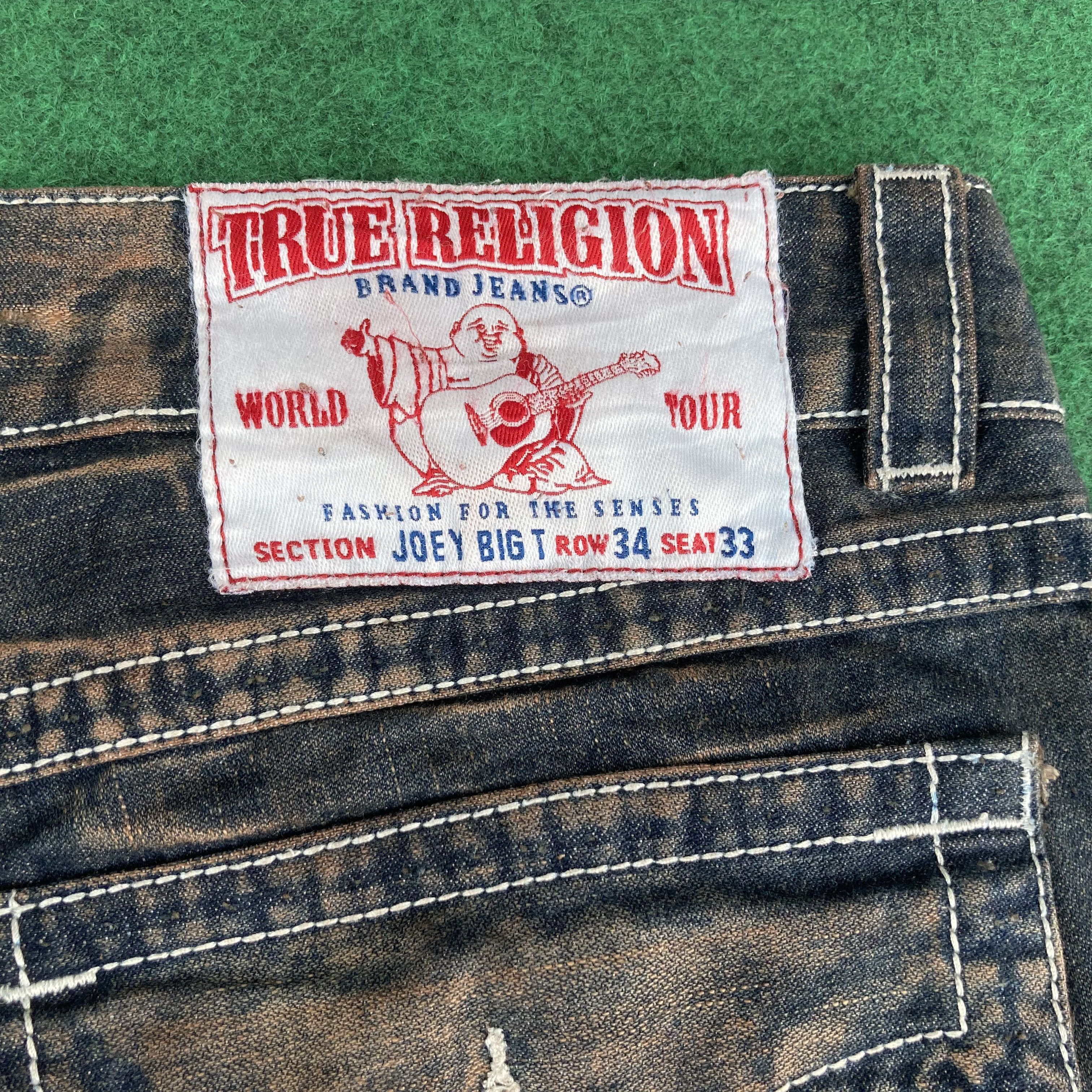 True Religion × Vintage Vtg True Religion Joey Big T Denim Pants Jeans Size US 36 / EU 52 - 7 Thumbnail
