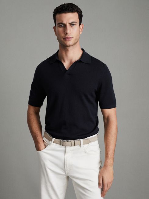 Reiss Duchie Merino Wool Open Collar Polo Shirt Size US M / EU 48-50 / 2 - 1 Thumbnail
