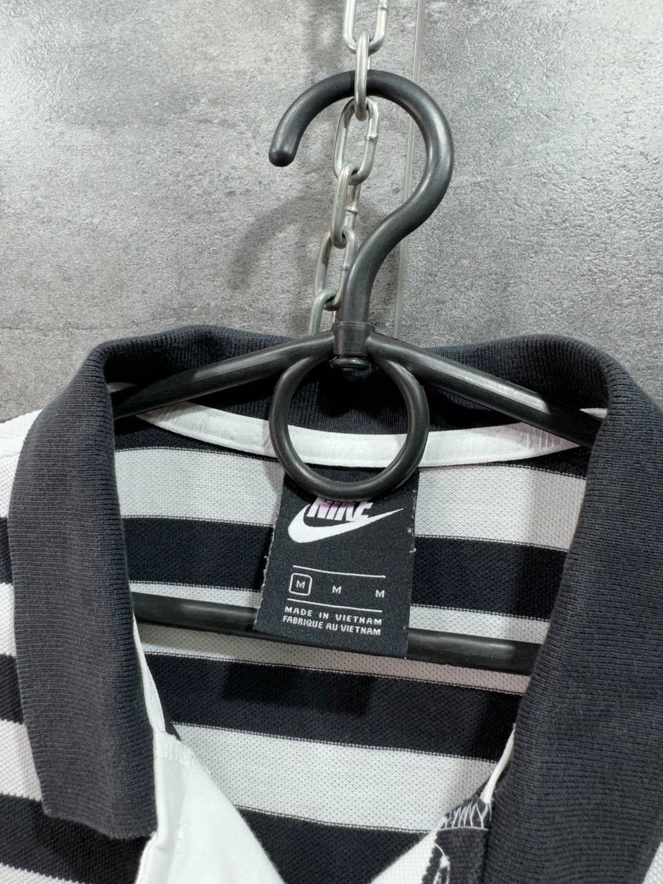 Vintage Nike Sportswear Men's Polo Shirt Striped White Black Size US M / EU 48-50 / 2 - 4 Thumbnail