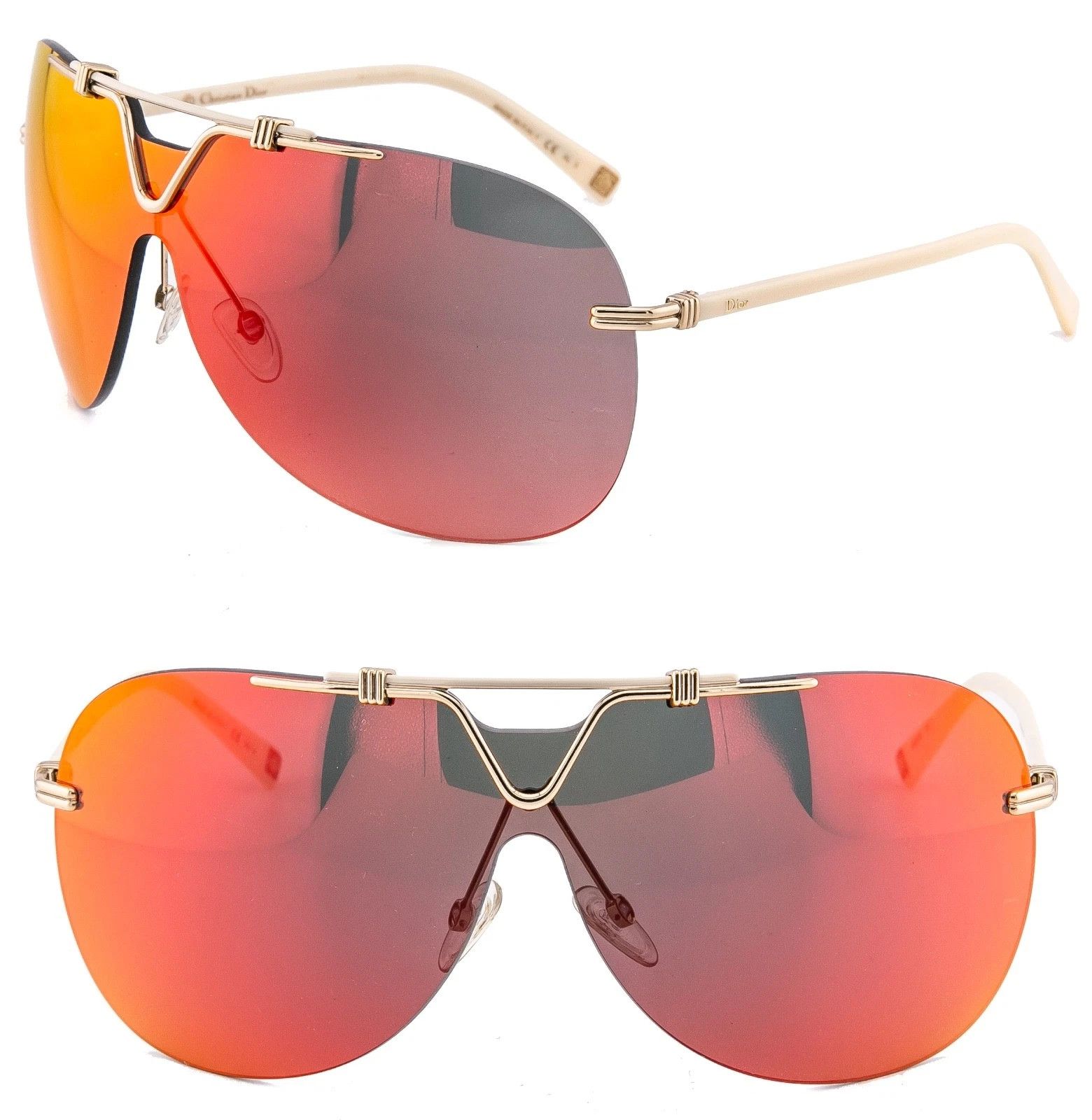 Christian Dior Monsieur CHRISTIAN DIOR 57TH Mask Wrap Shield Unisex Sunglasses Ivory Size ONE SIZE - 1 Thumbnail