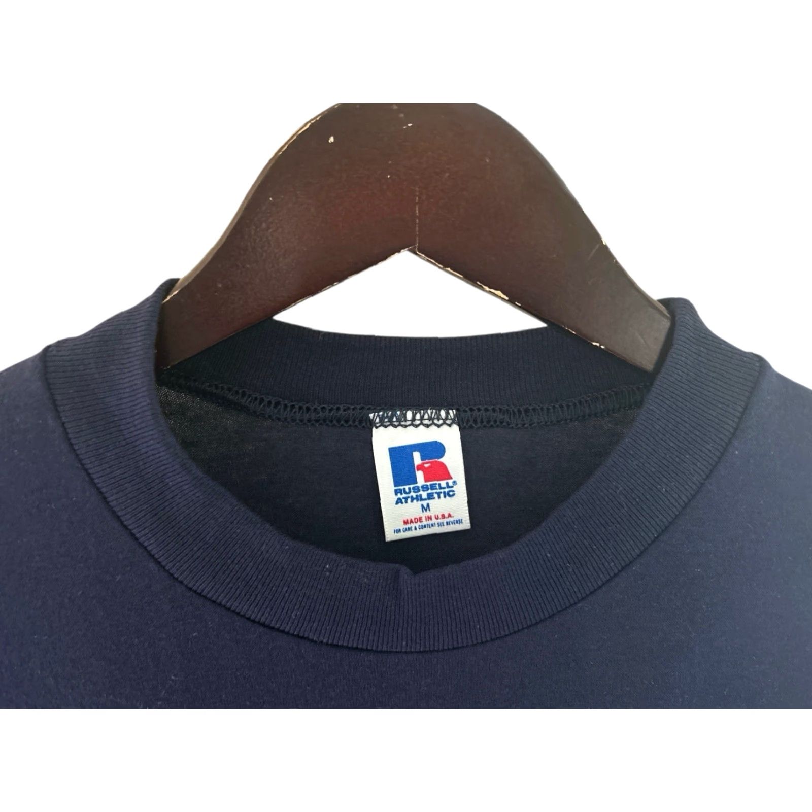 Russell Athletic VINTAGE Russell Athletic Long Sleeve Shirt Mens M 90s Navy Blue Cotton Blend Crew Neck NWOT USA Made Size US M / EU 48-50 / 2 - 2 Thumbnail