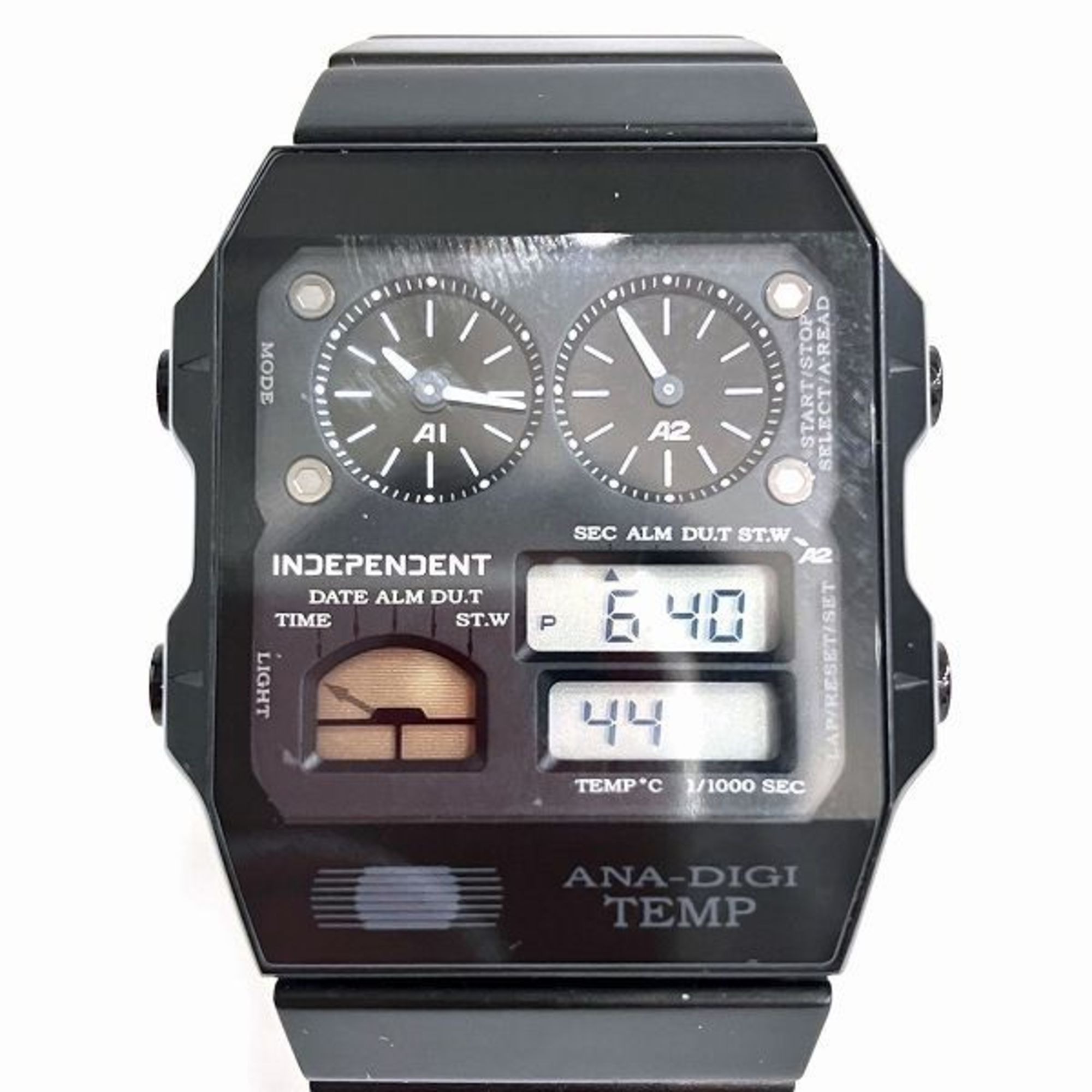 image of Citizen Independent 8989-003431 Quartz Black Ana-Digi Temp Watch Men's