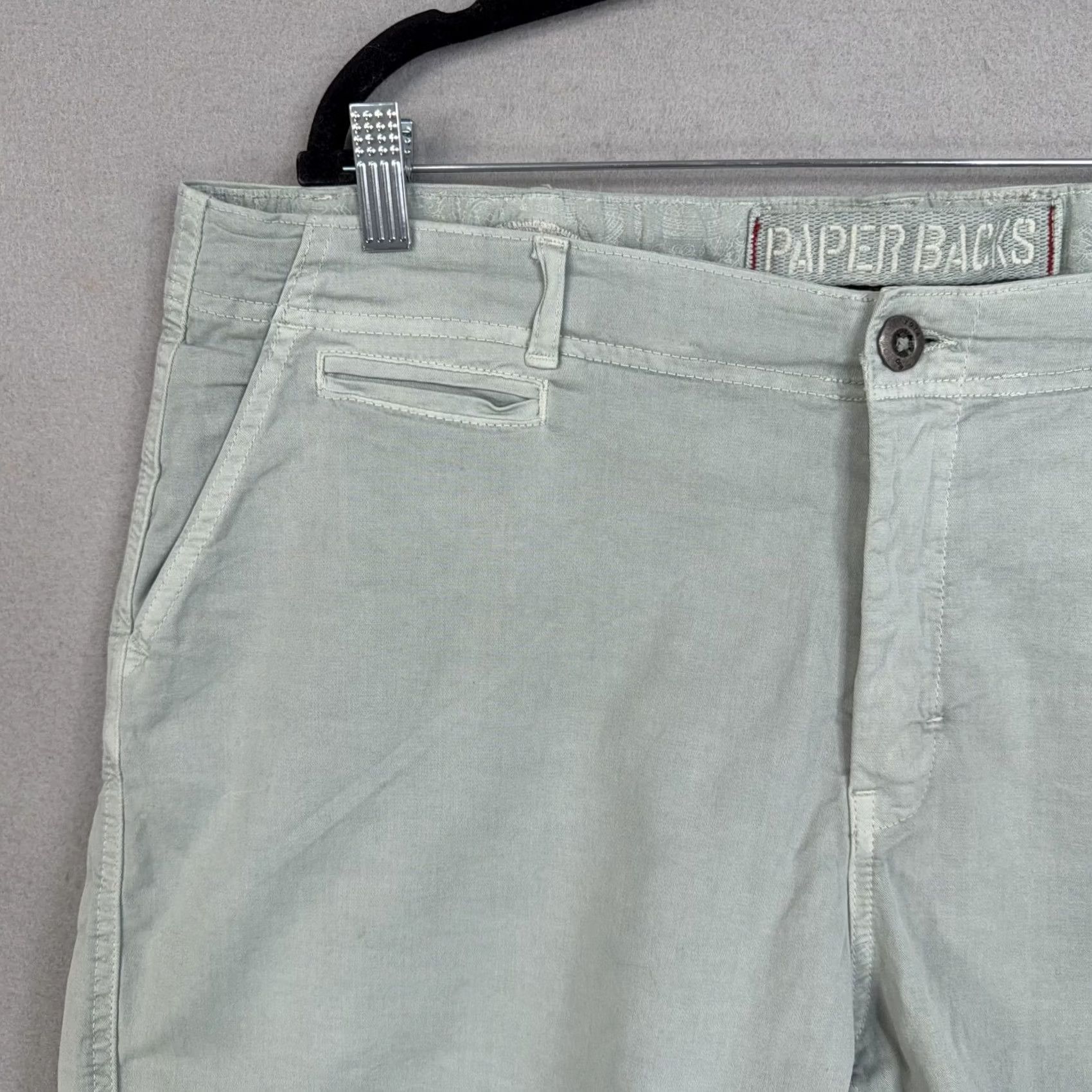 Vintage Original Paperbacks Shorts Mens 38 Light Green Chino Cotton Stretch Logo Size US 38 / EU 54 - 2 Thumbnail