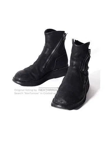 Julius Black Suede Leather Zip Military Boots. Size US 10 / EU 43 - 9 Thumbnail