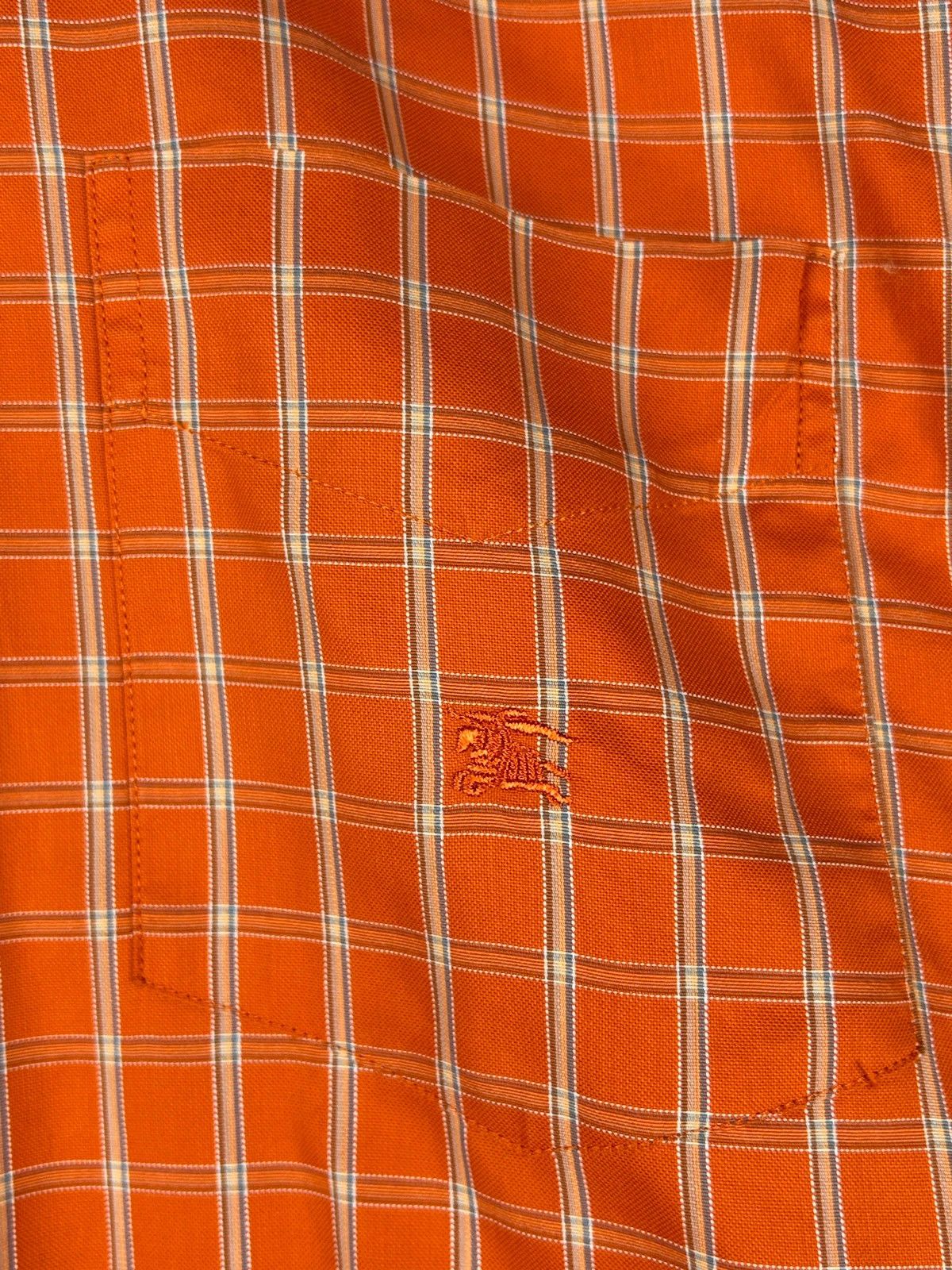 Burberry × Designer Burberry London orange checked shirt high end mini logo haft Size US M / EU 48-50 / 2 - 4 Thumbnail