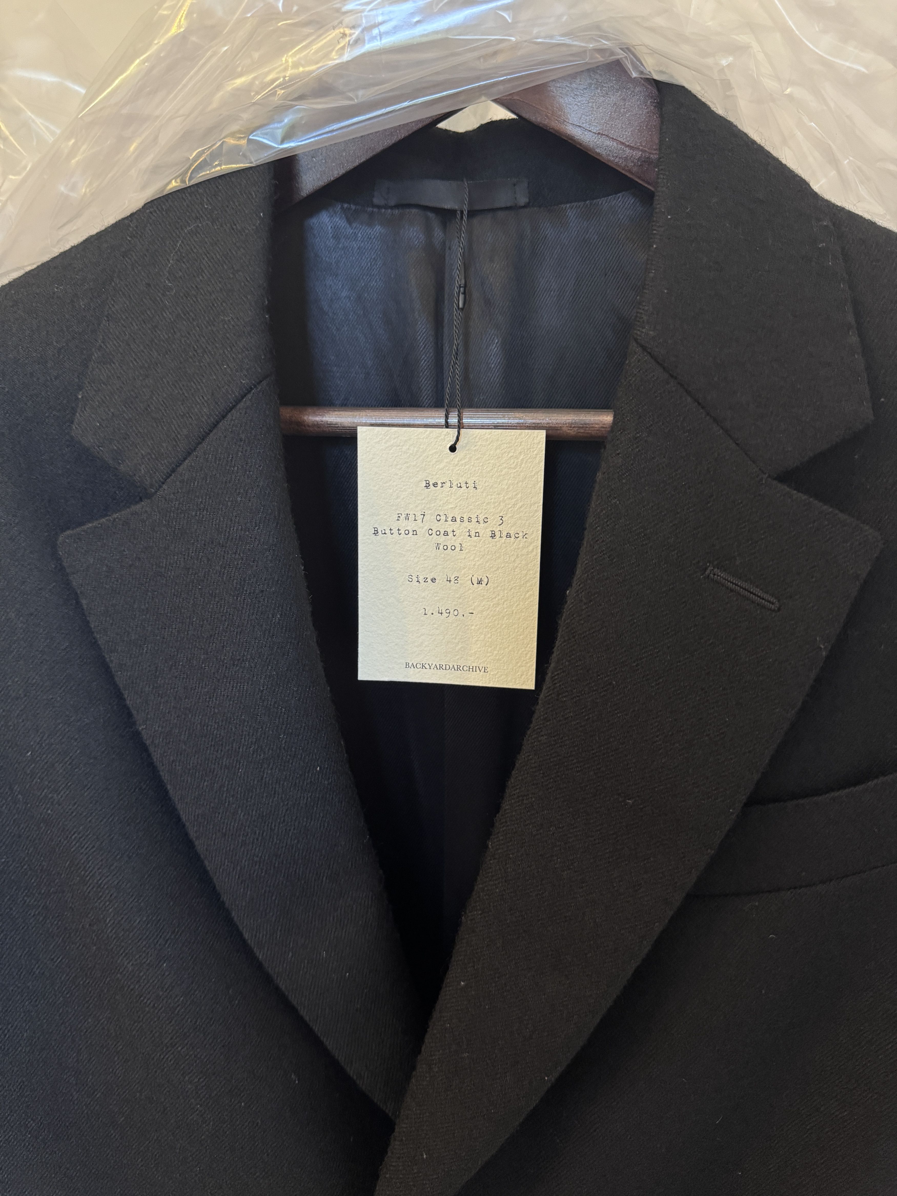 Berluti FW17 Classic 3 Button Coat in Black Wool Size US M / EU 48-50 / 2 - 9 Thumbnail