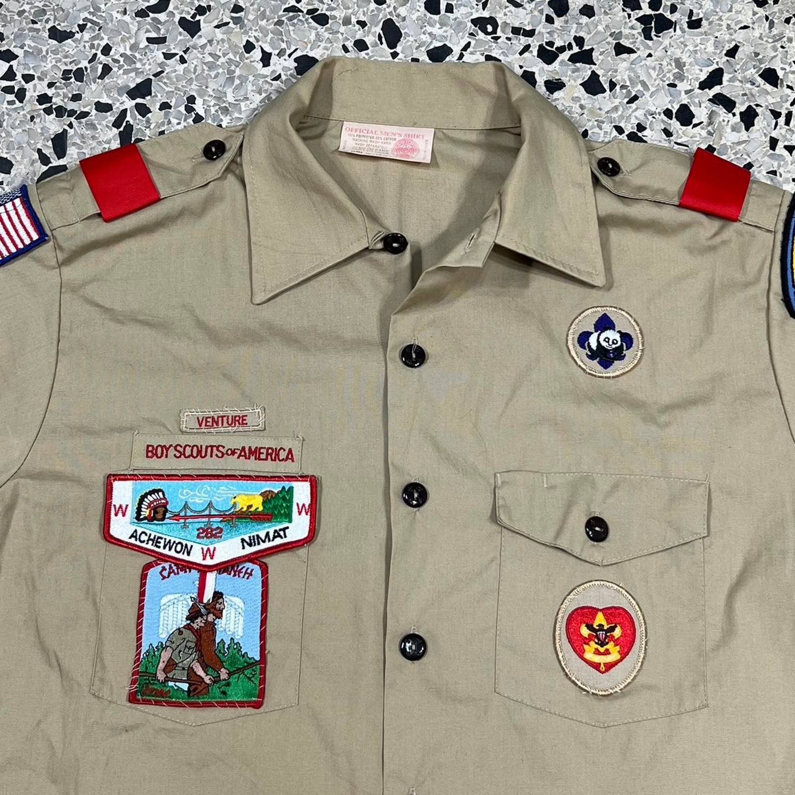 Dickies × Vintage VINTAGE Y2K BOY SCOUTS EMBROIDERED PATCHWORK WORKSHIRT Size US L / EU 52-54 / 3 - 2 Thumbnail