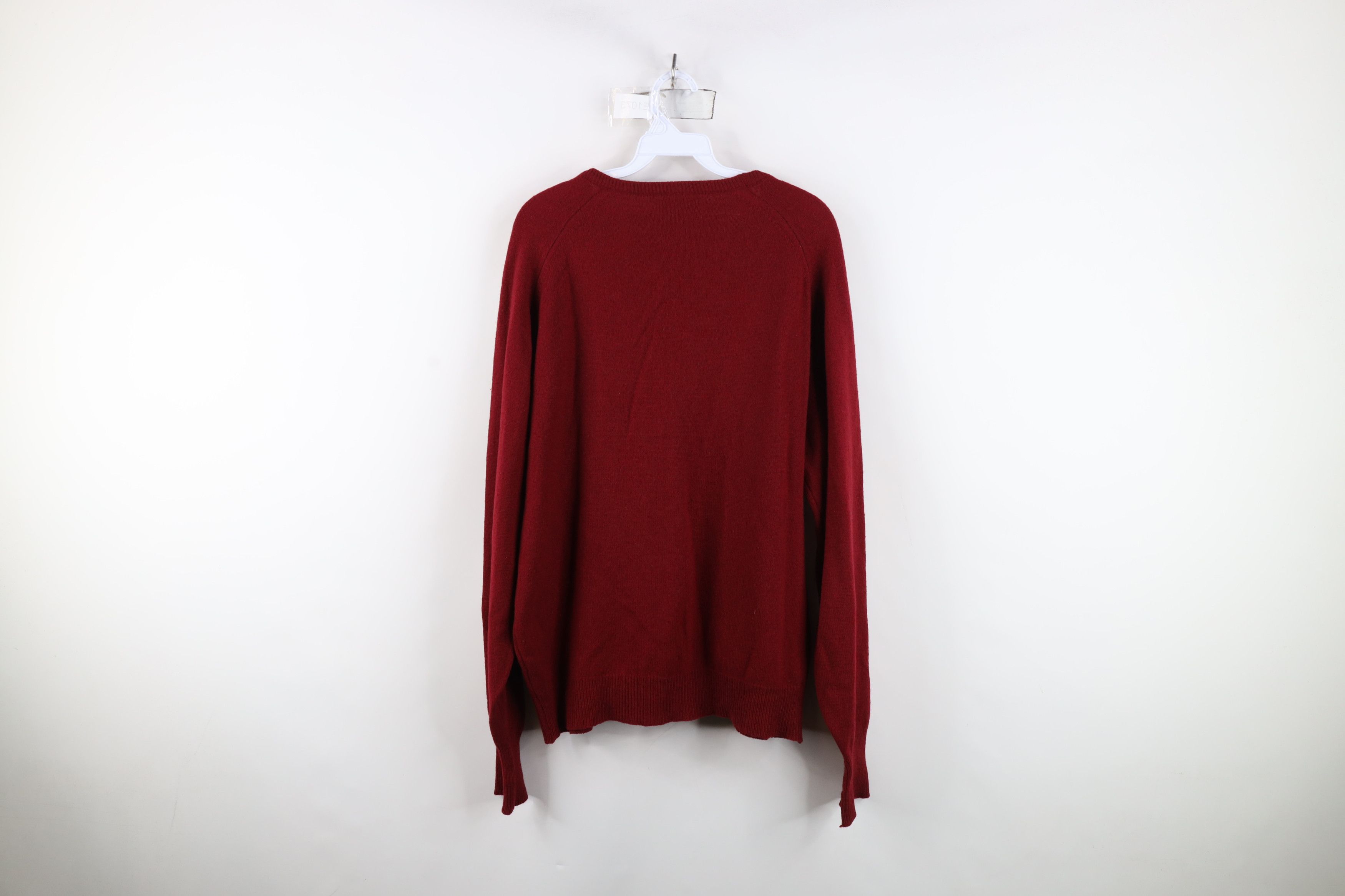 Vintage Vintage 70s Streetwear Soft Cashmere Knit V-Neck Sweater Red Size US L / EU 52-54 / 3 - 10 Thumbnail