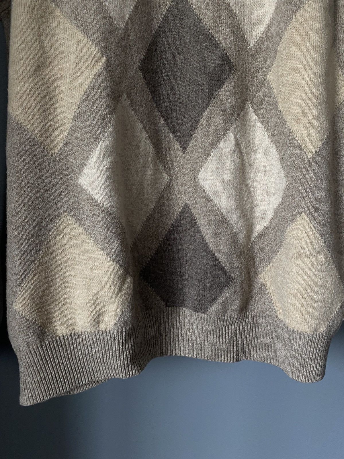 Barbour Barbour Diamond Printed Plaid Checkered Wool Vintage Sweater Size US L / EU 52-54 / 3 - 10 Thumbnail