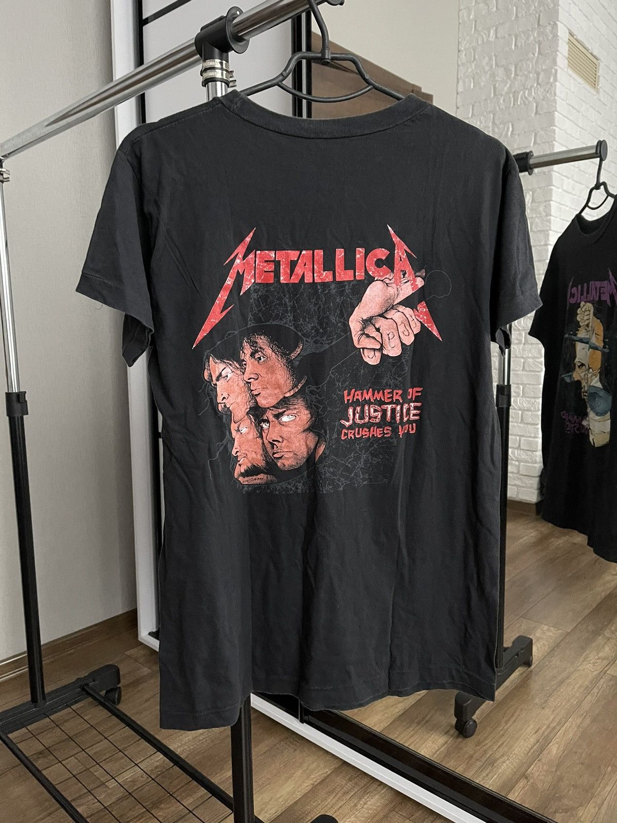 Band Tees 1988 Metallica Damaged Justice Hammer Vintage Band T-Shirt Size US L / EU 52-54 / 3 - 5 Thumbnail