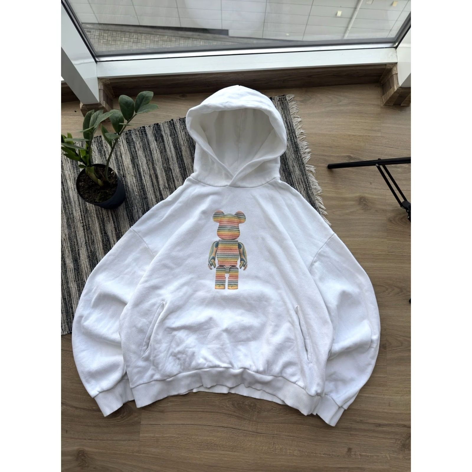 Pangaia VINTAGE Pangaia Hoodie Logo Be@rbrick Big Oversized White 2XL Mens Size US XXL / EU 58 / 5 - 2 Thumbnail