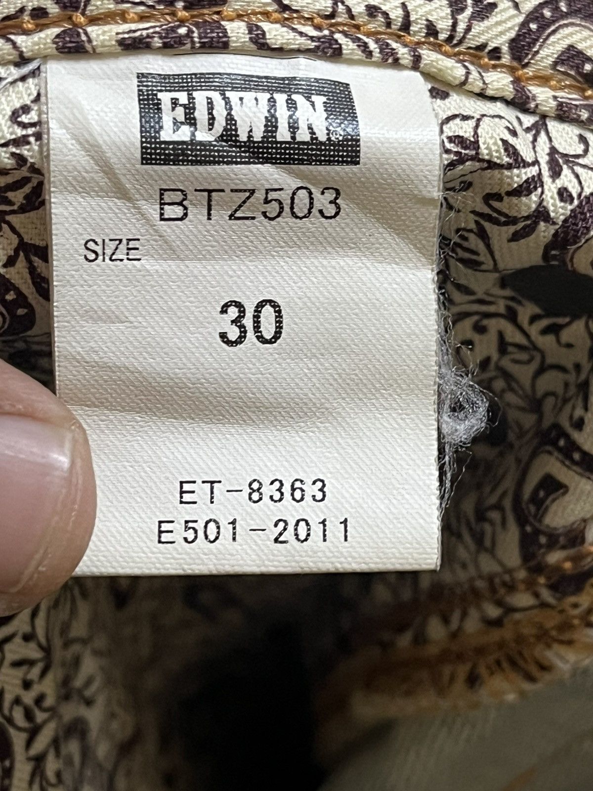 Edwin Vintage Edwin 503 Blue Trip Faded Mudwash Ripped Denim Size US 31 - 10 Thumbnail